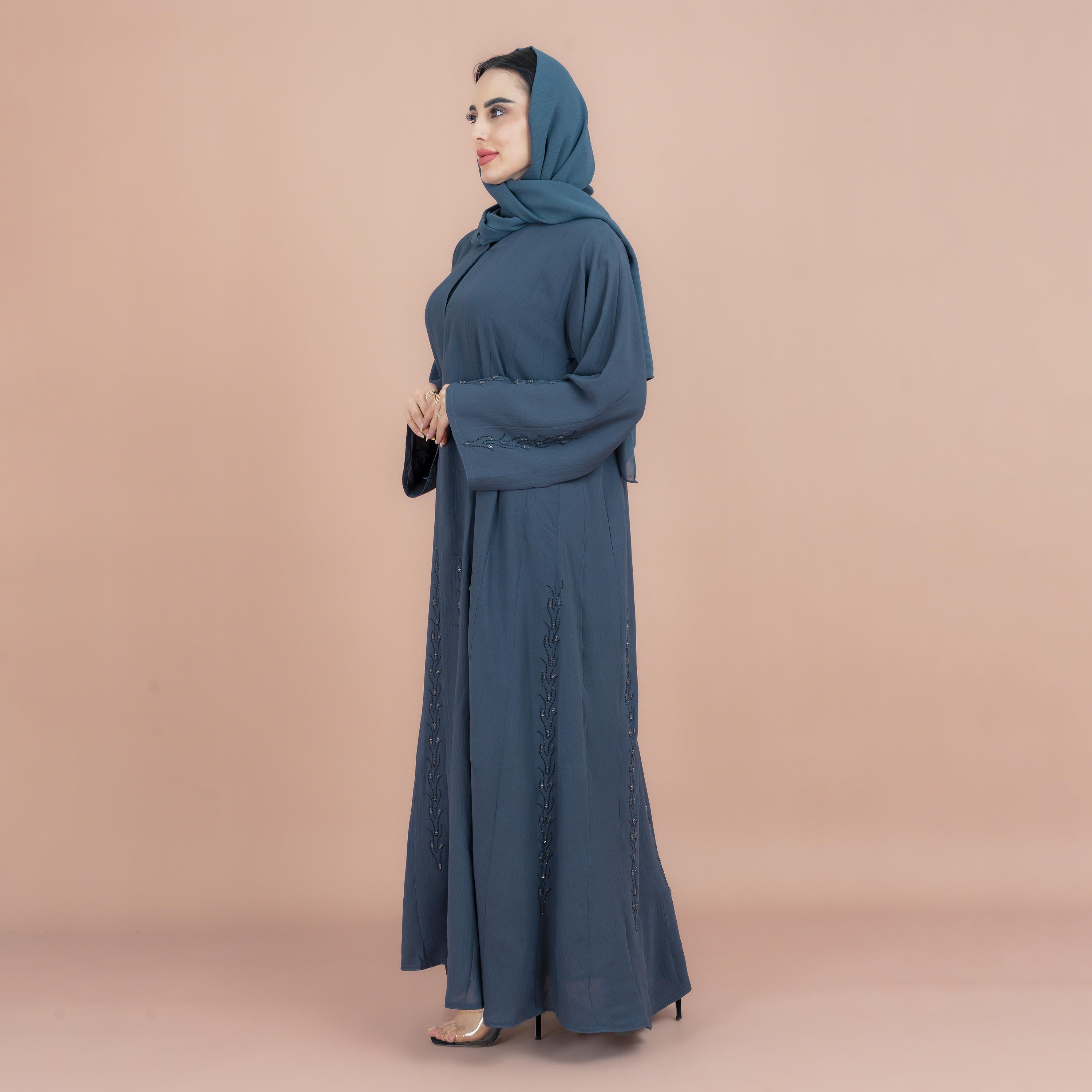 IKKXA Crystal Work Wide Sleeves Women's Abaya with Hijab-women-arabicclothing-abayas-image-3