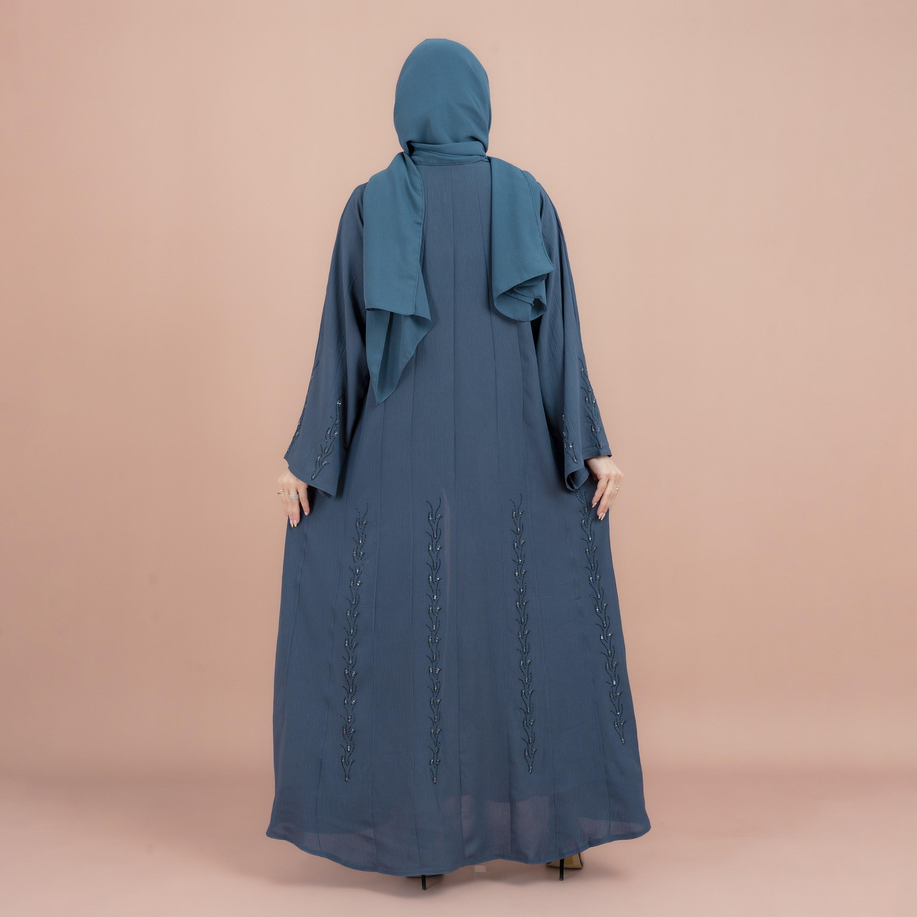 IKKXA Crystal Work Wide Sleeves Women's Abaya with Hijab-women-arabicclothing-abayas-image-4