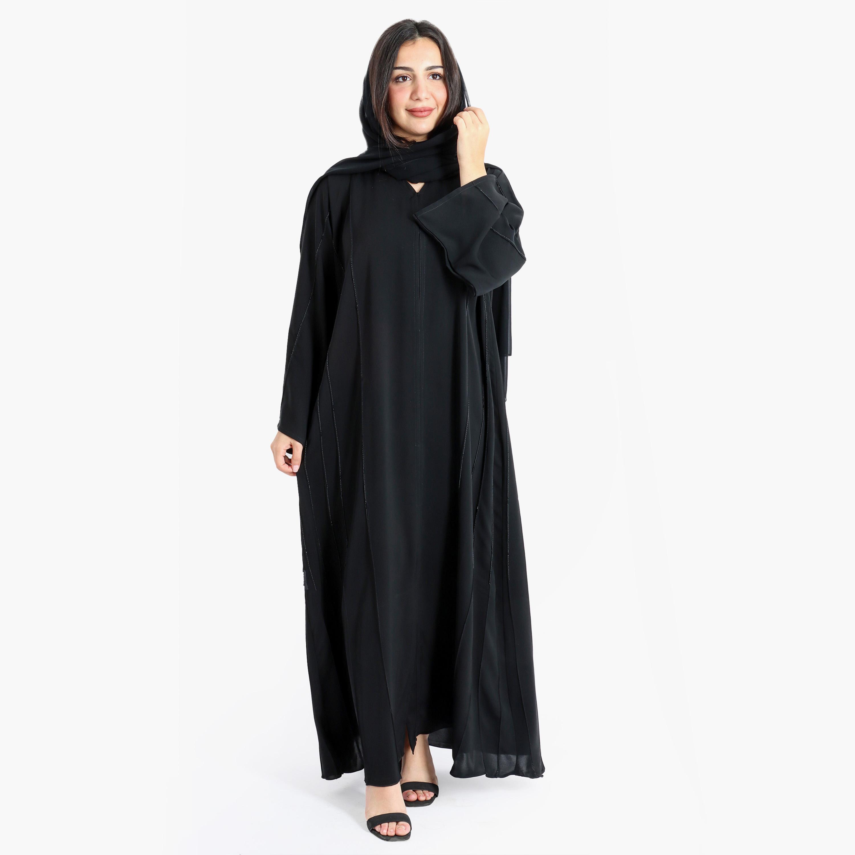 IKKXA Hand Work Abaya with Hijab-women-arabicclothing-abayas-image-1