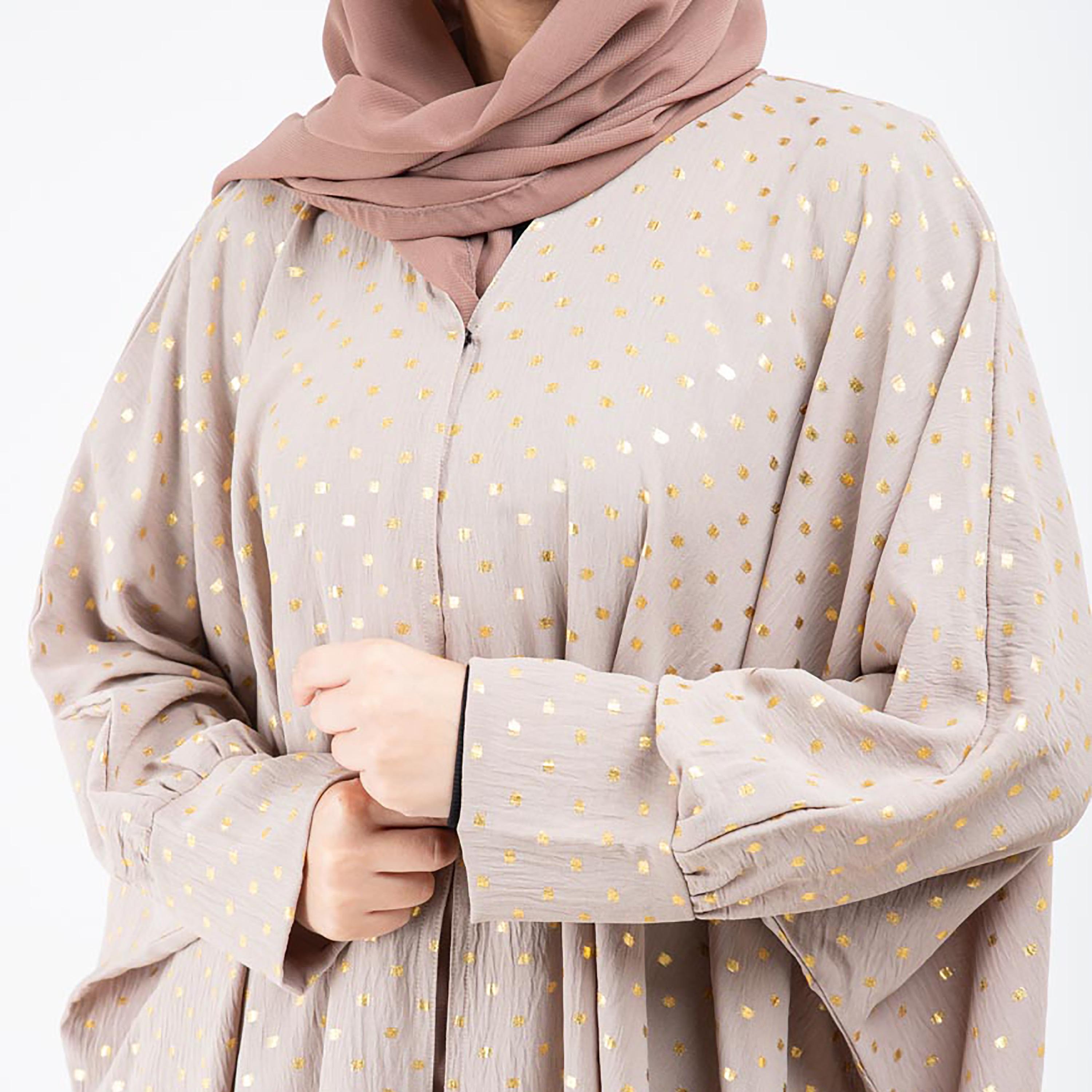 IKKXA All-Over Printed Abaya with Matching Sheila-women-arabicclothing-abayas-image-2