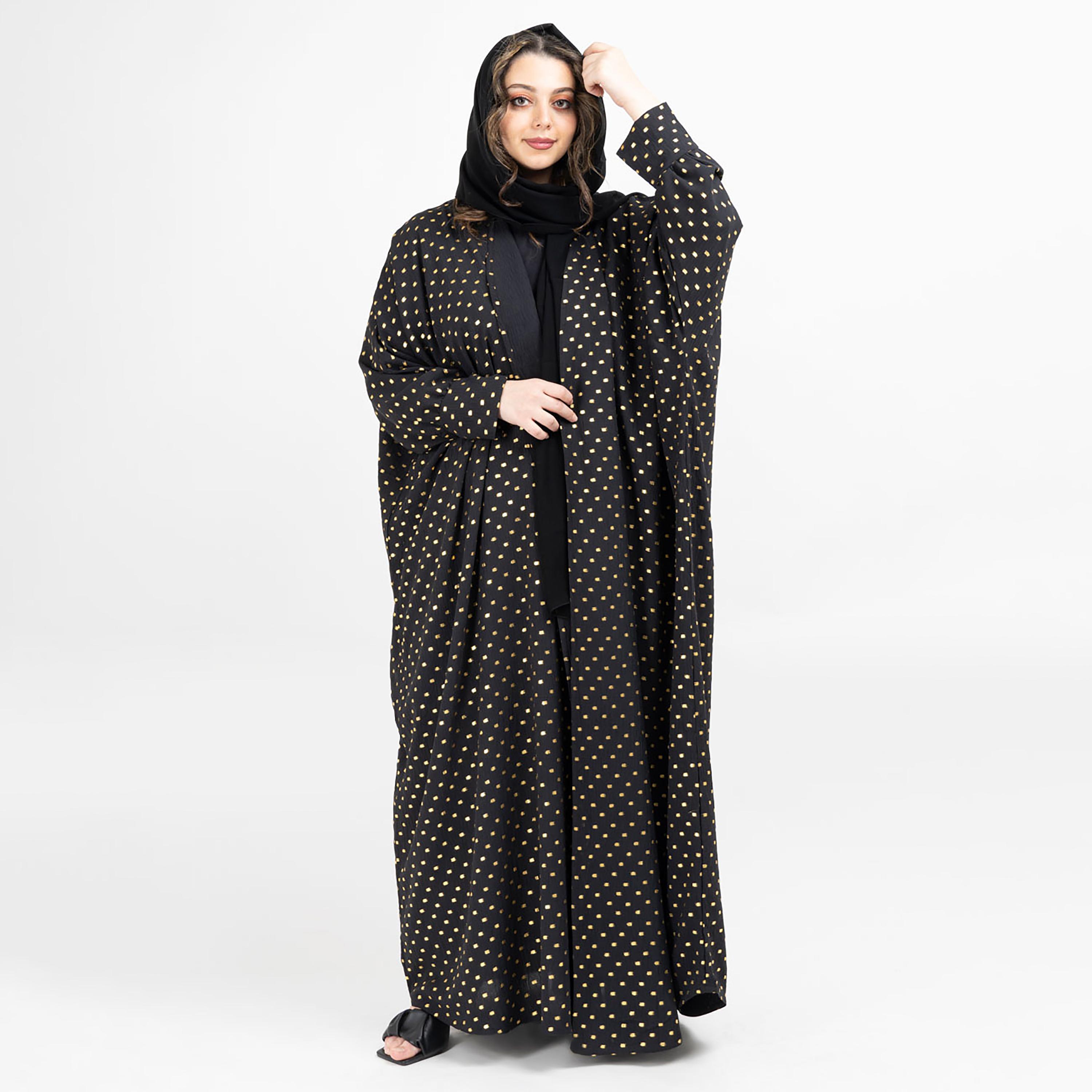 عباية مطبوعة ذات آل اوفر مع شيلة مطابقة من إيككسا-women-arabicclothing-abayas-image-5