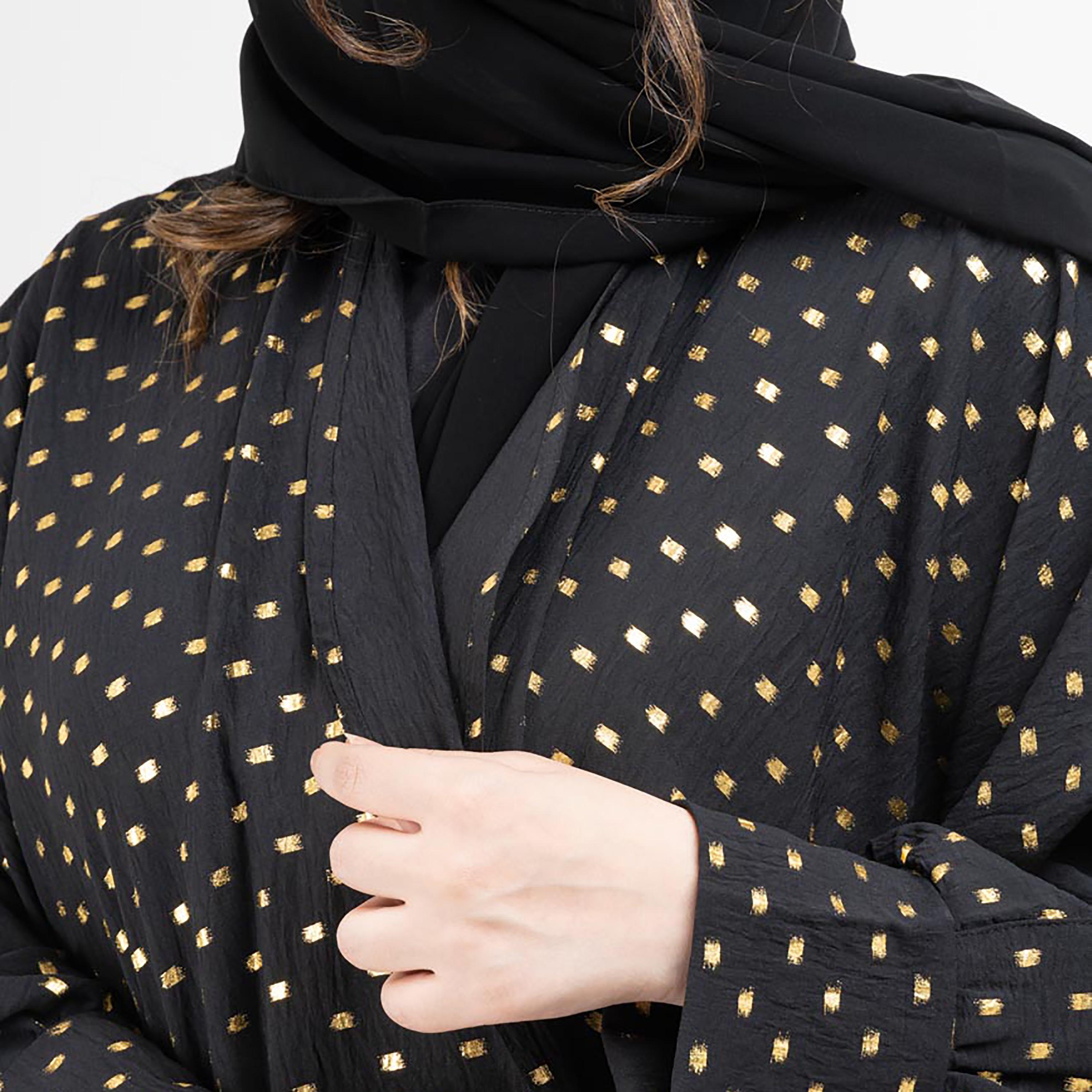 عباية مطبوعة ذات آل اوفر مع شيلة مطابقة من إيككسا-women-arabicclothing-abayas-image-6
