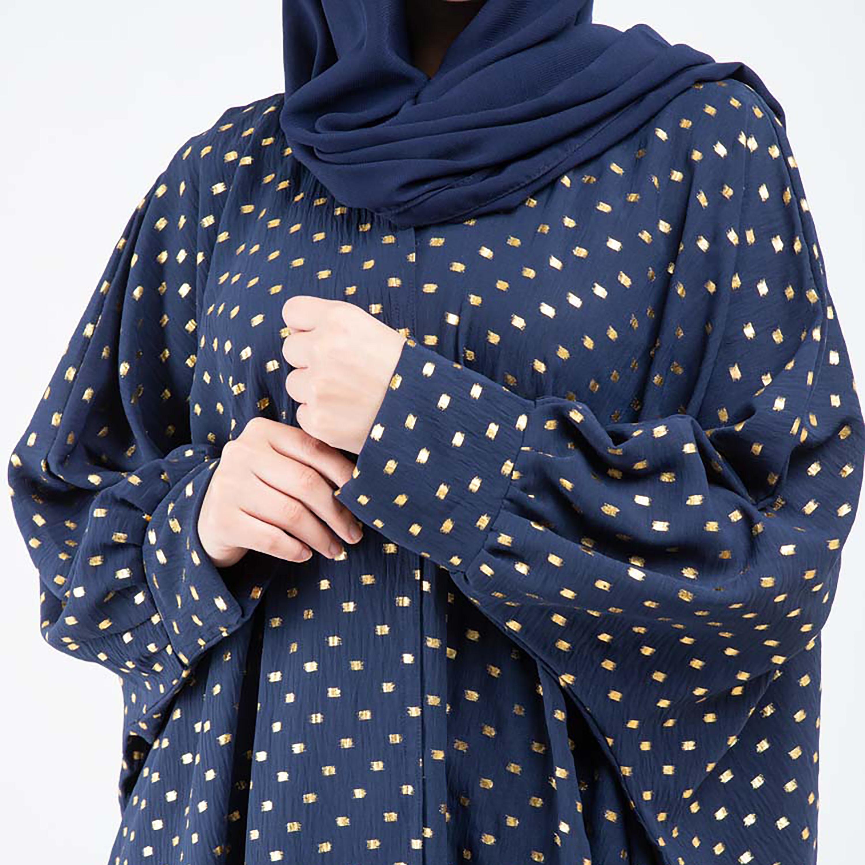 عباية مطبوعة ذات آل اوفر مع شيلة مطابقة من إيككسا-women-arabicclothing-abayas-image-10