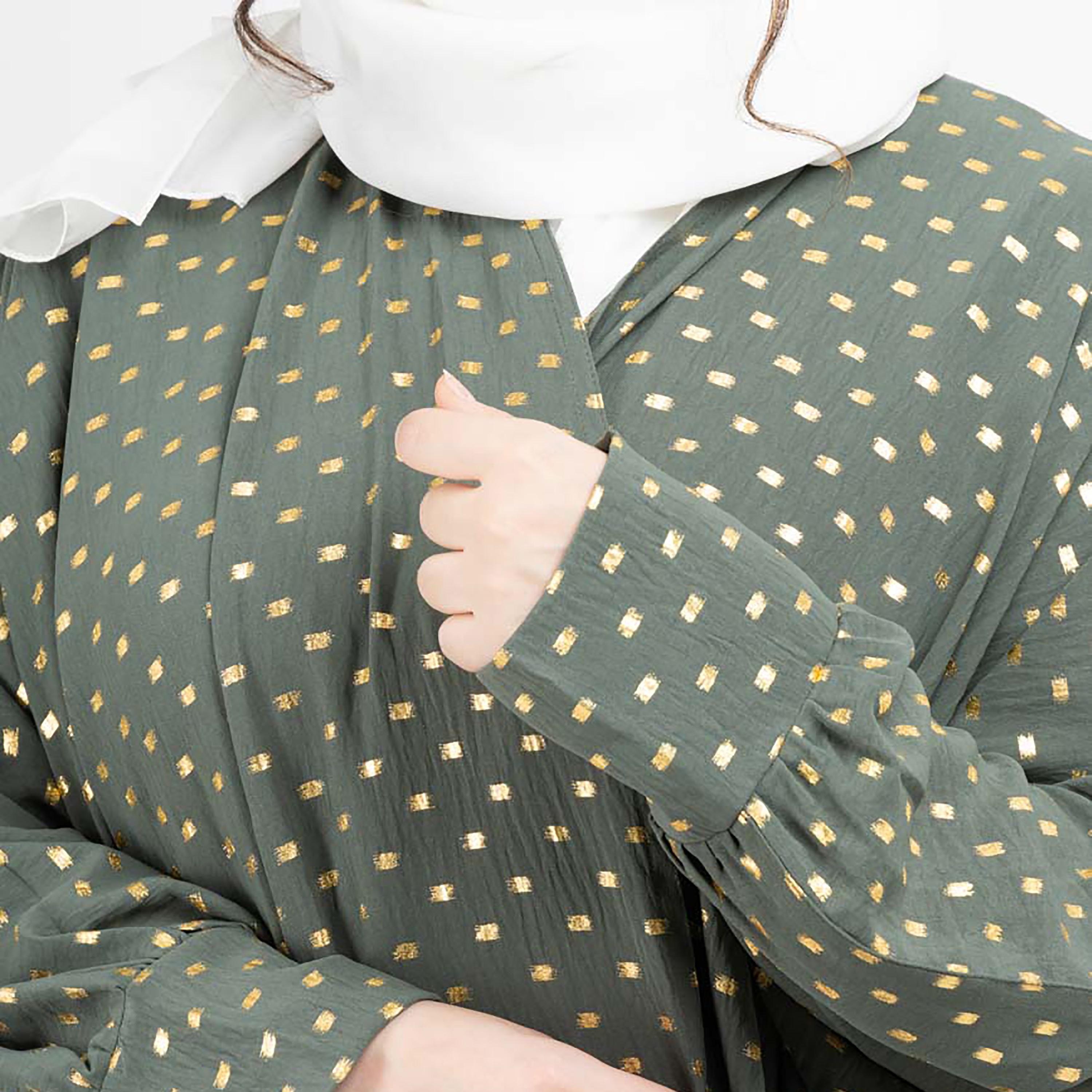عباية مطبوعة ذات آل اوفر مع شيلة مطابقة من إيككسا-women-arabicclothing-abayas-image-14