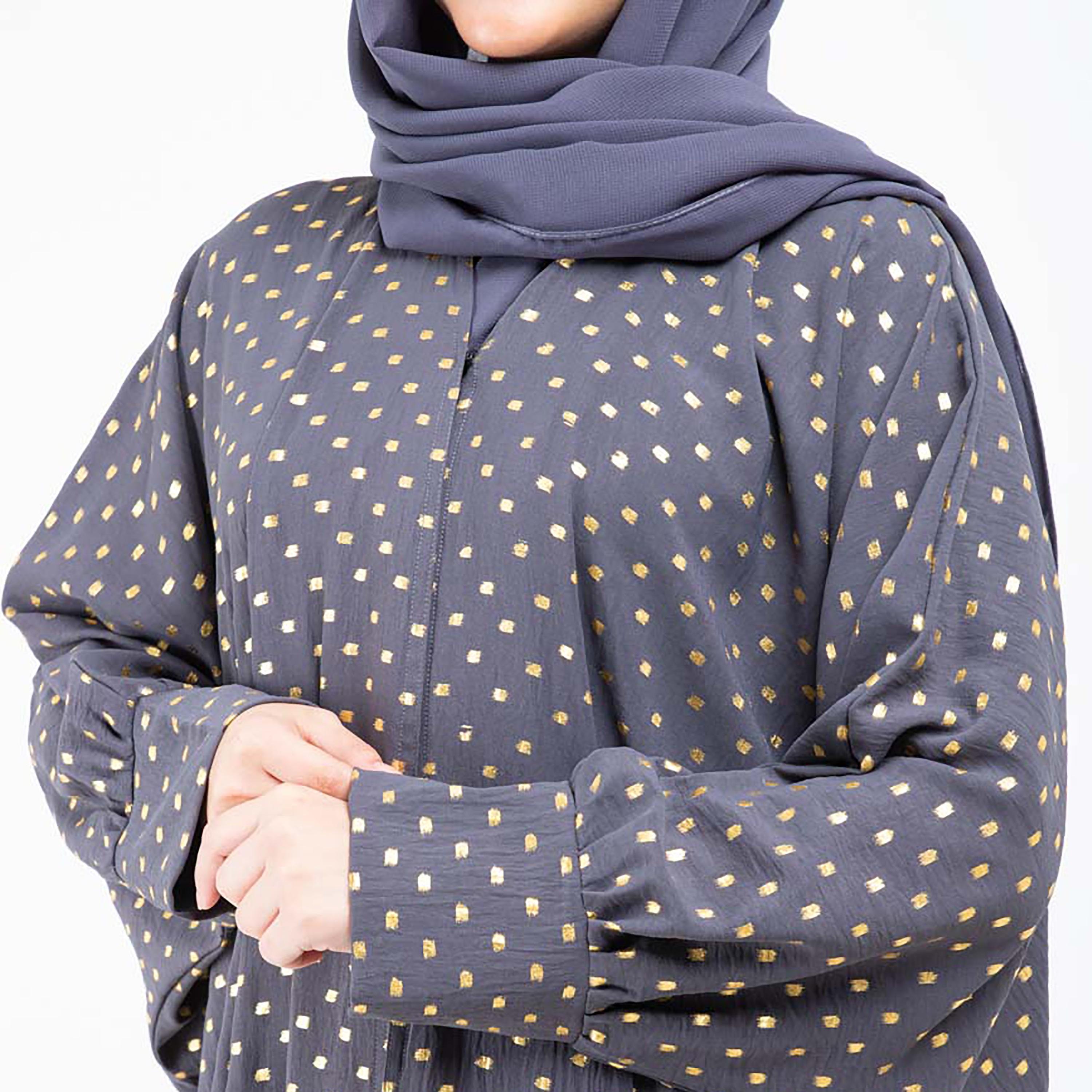عباية مطبوعة ذات آل اوفر مع شيلة مطابقة من إيككسا-women-arabicclothing-abayas-image-18