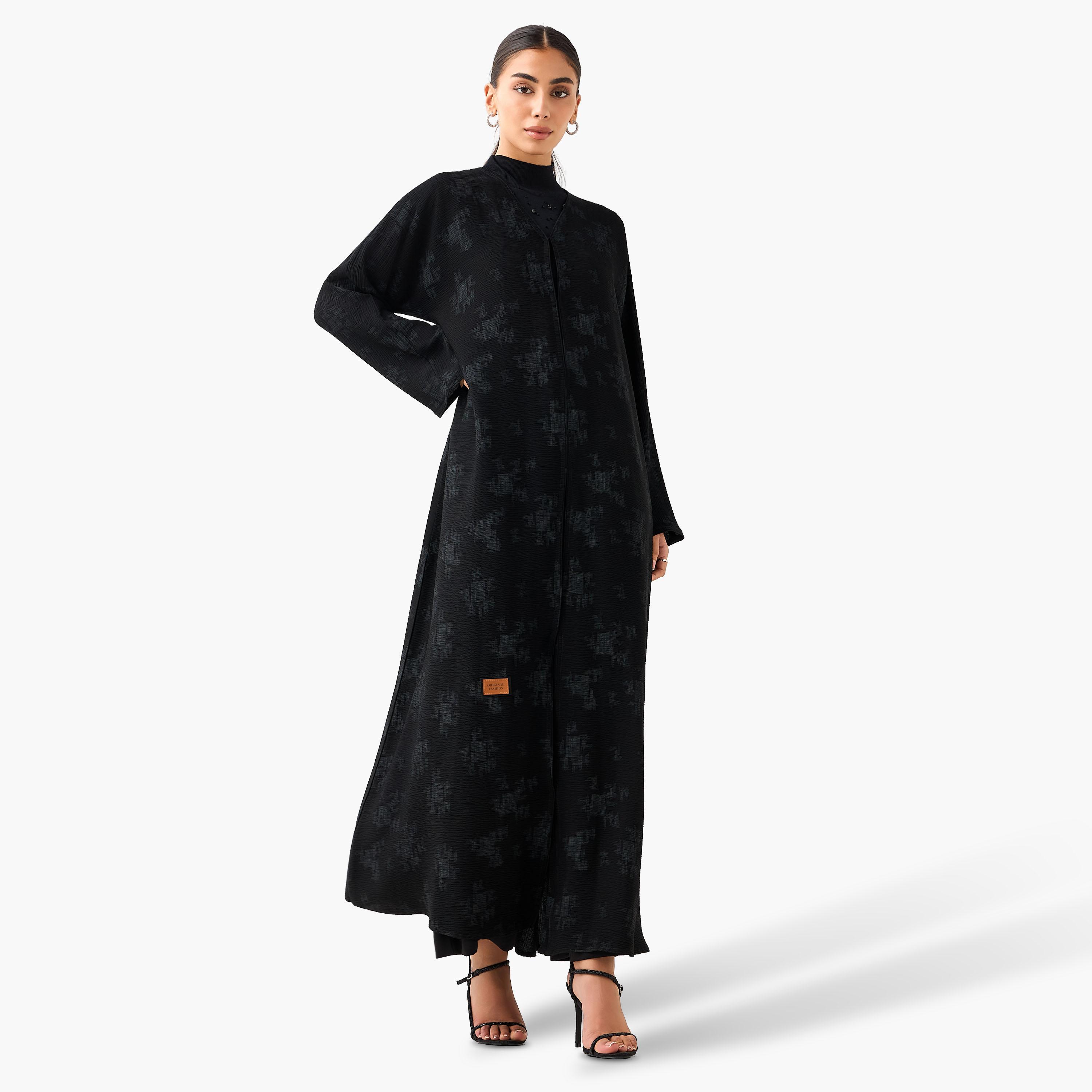 Hadiyath Al Madinah Printed Abaya with Hijab-women-arabicclothing-abayas-image-2