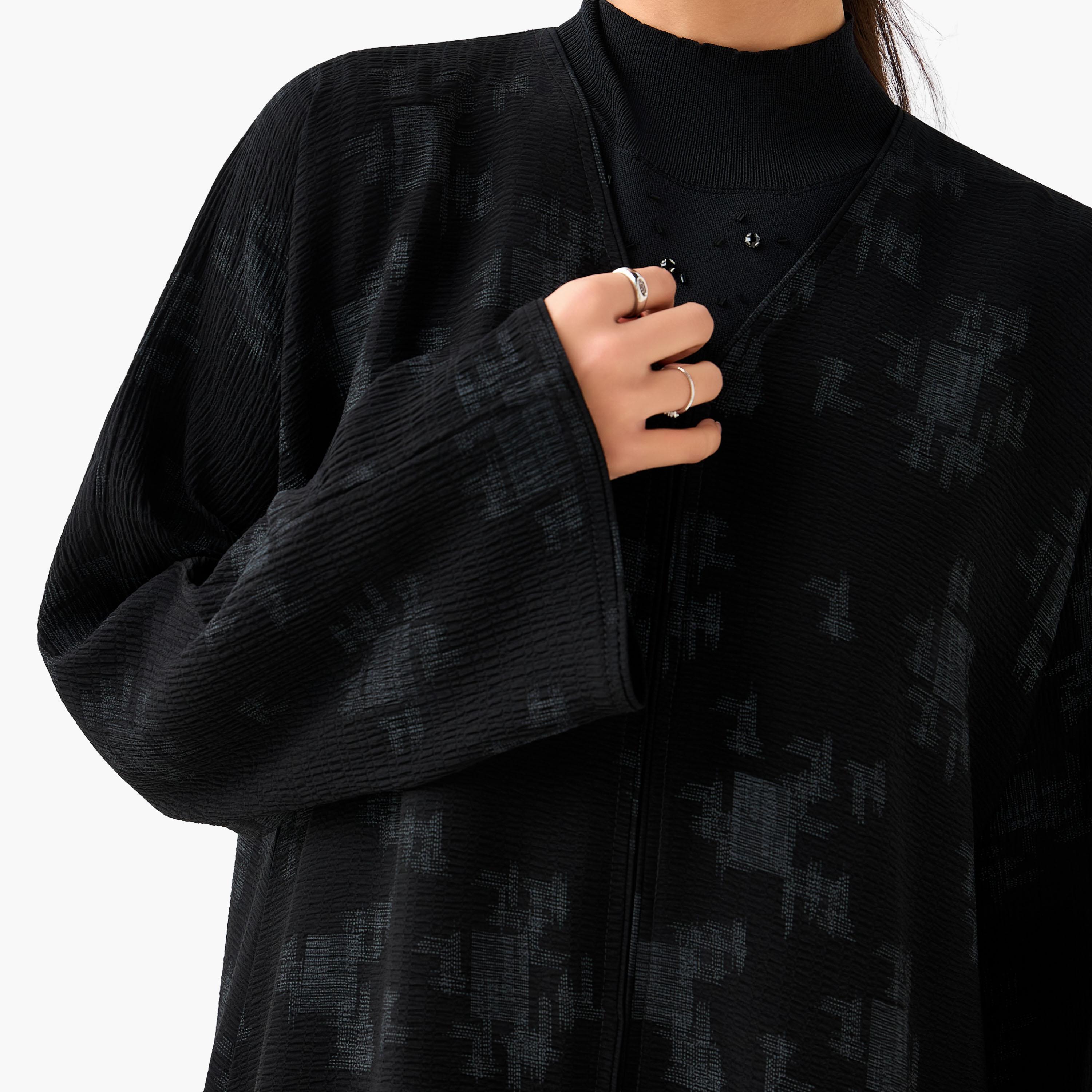 Hadiyath Al Madinah Printed Abaya with Hijab-women-arabicclothing-abayas-image-3