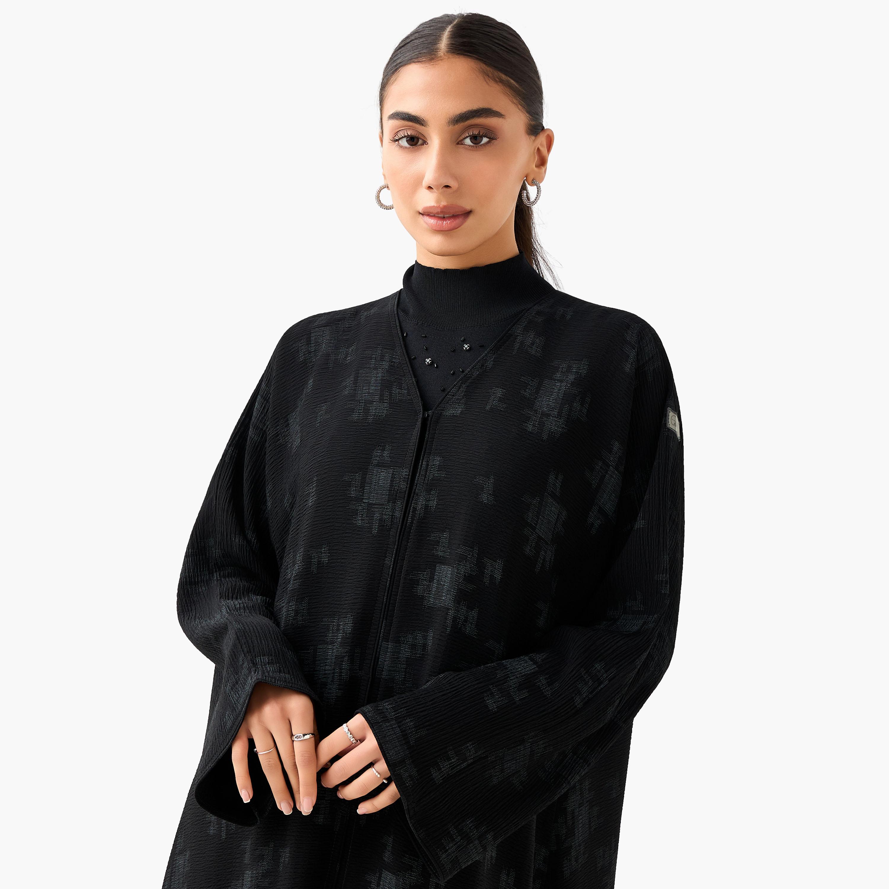 Hadiyath Al Madinah Printed Abaya with Hijab-women-arabicclothing-abayas-image-6