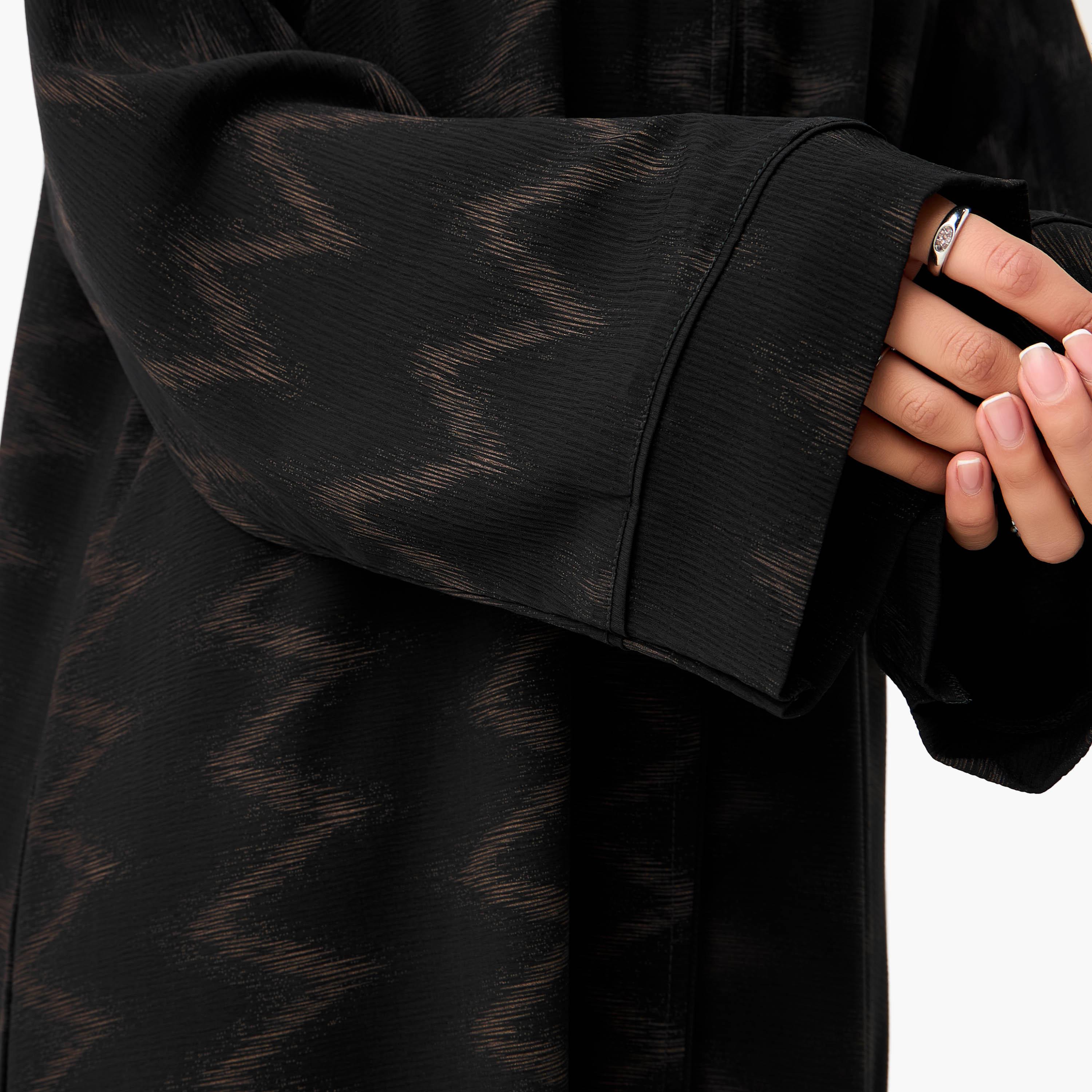 Hadiyath Al Madinah Printed Abaya with Hijab-women-arabicclothing-abayas-image-3