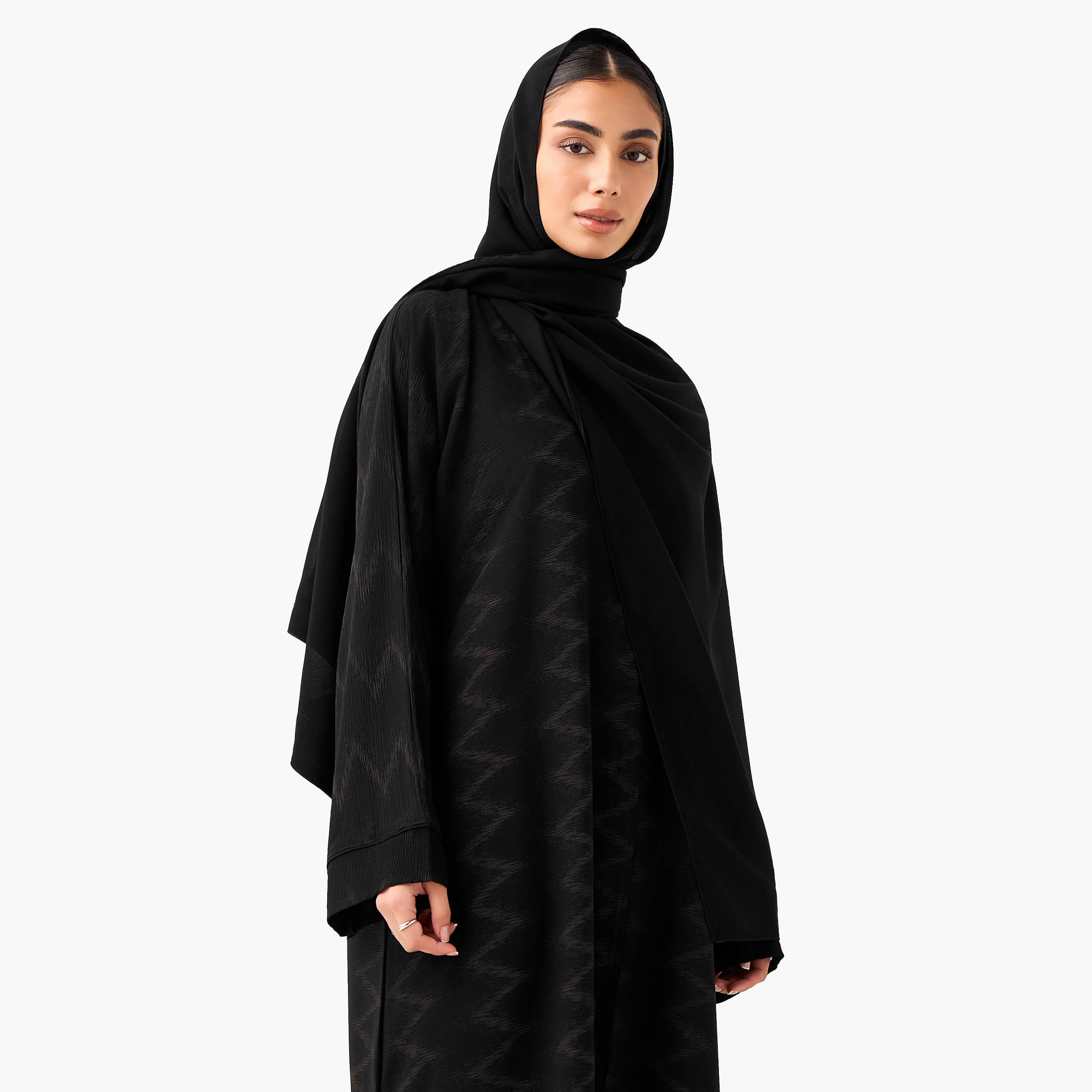 Hadiyath Al Madinah Printed Abaya with Hijab-women-arabicclothing-abayas-image-4