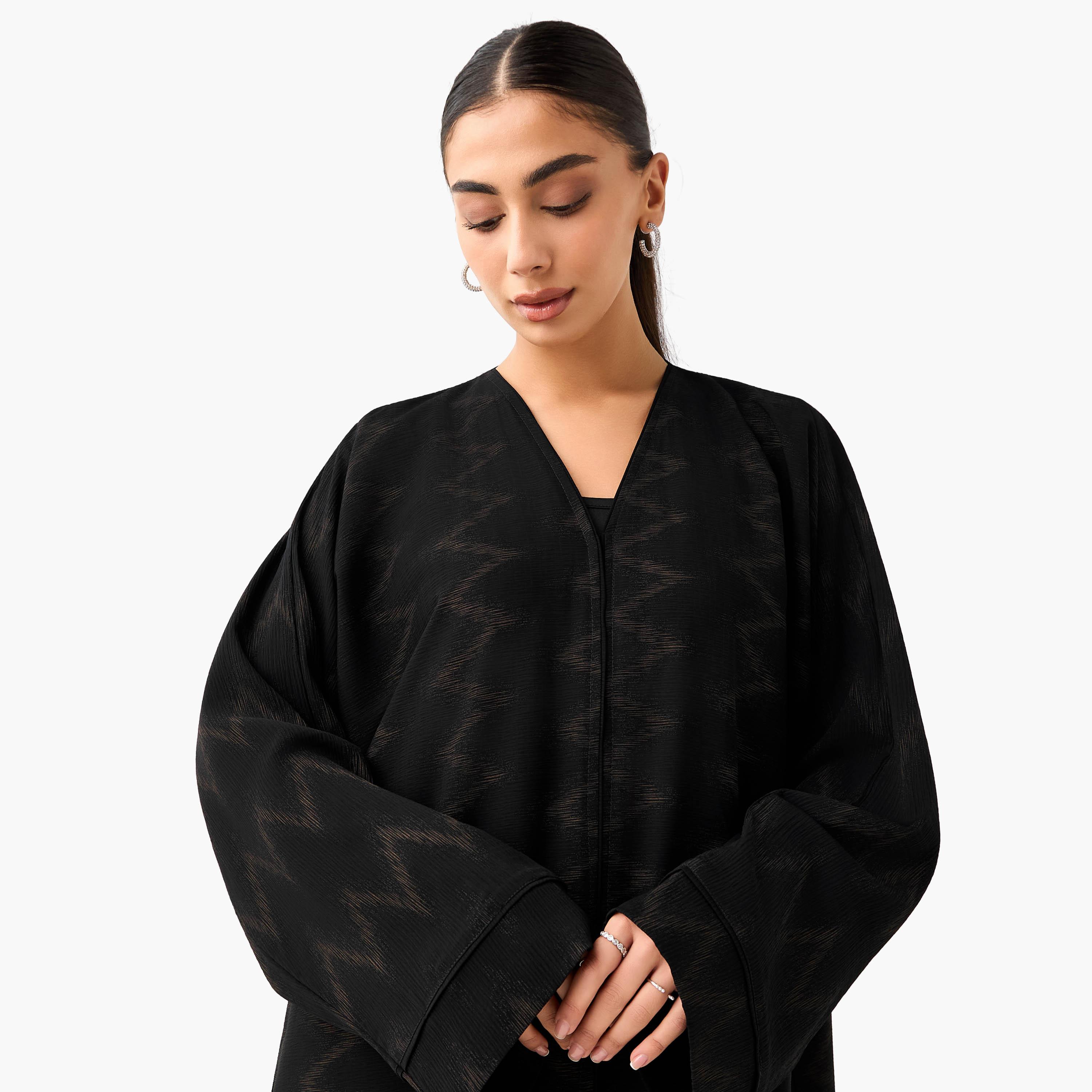 Hadiyath Al Madinah Printed Abaya with Hijab-women-arabicclothing-abayas-image-6