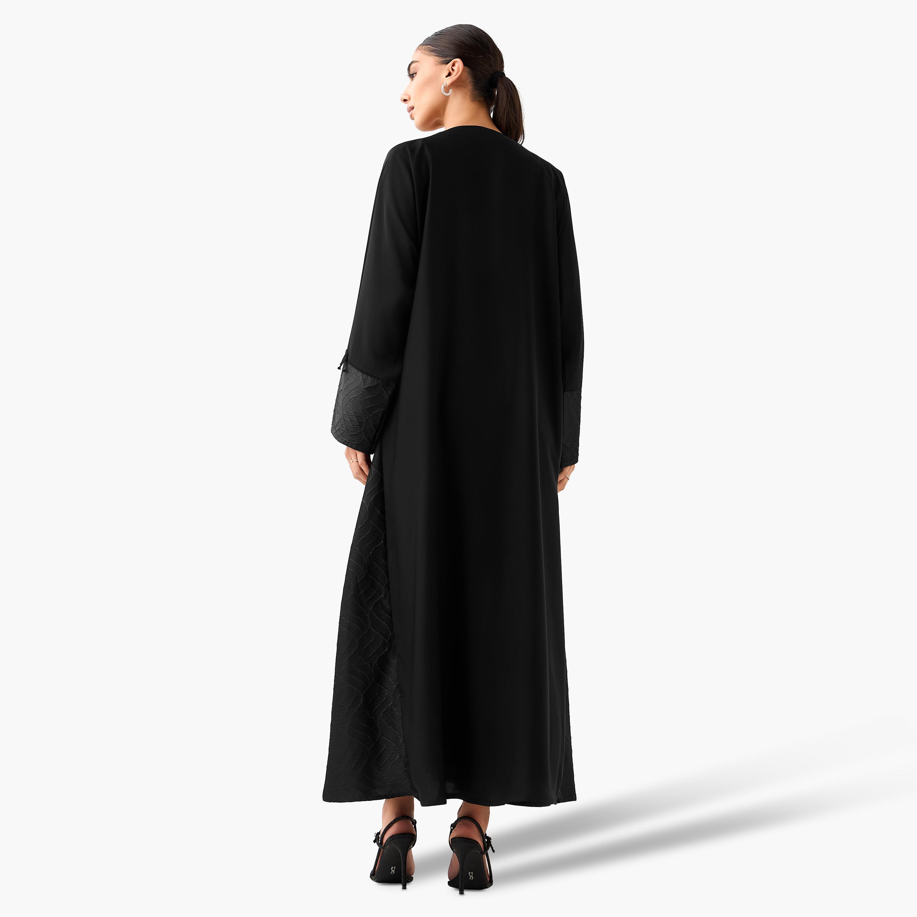 Hadiyath Al Madinah Embroidered Abaya with Hijab-women-arabicclothing-abayas-image-5