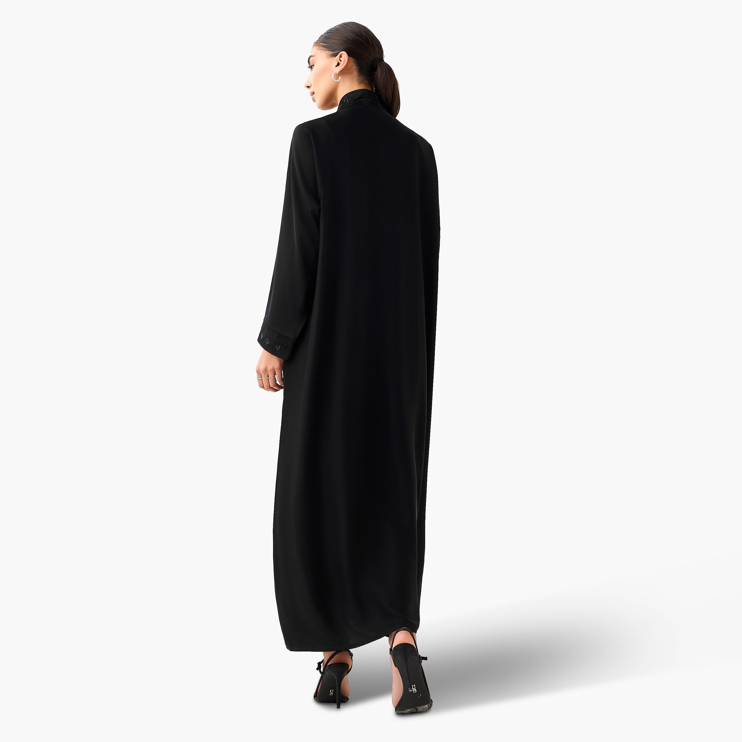 Hadiyath Al Madinah Embroidered Abaya with Hijab-women-arabicclothing-abayas-image-5