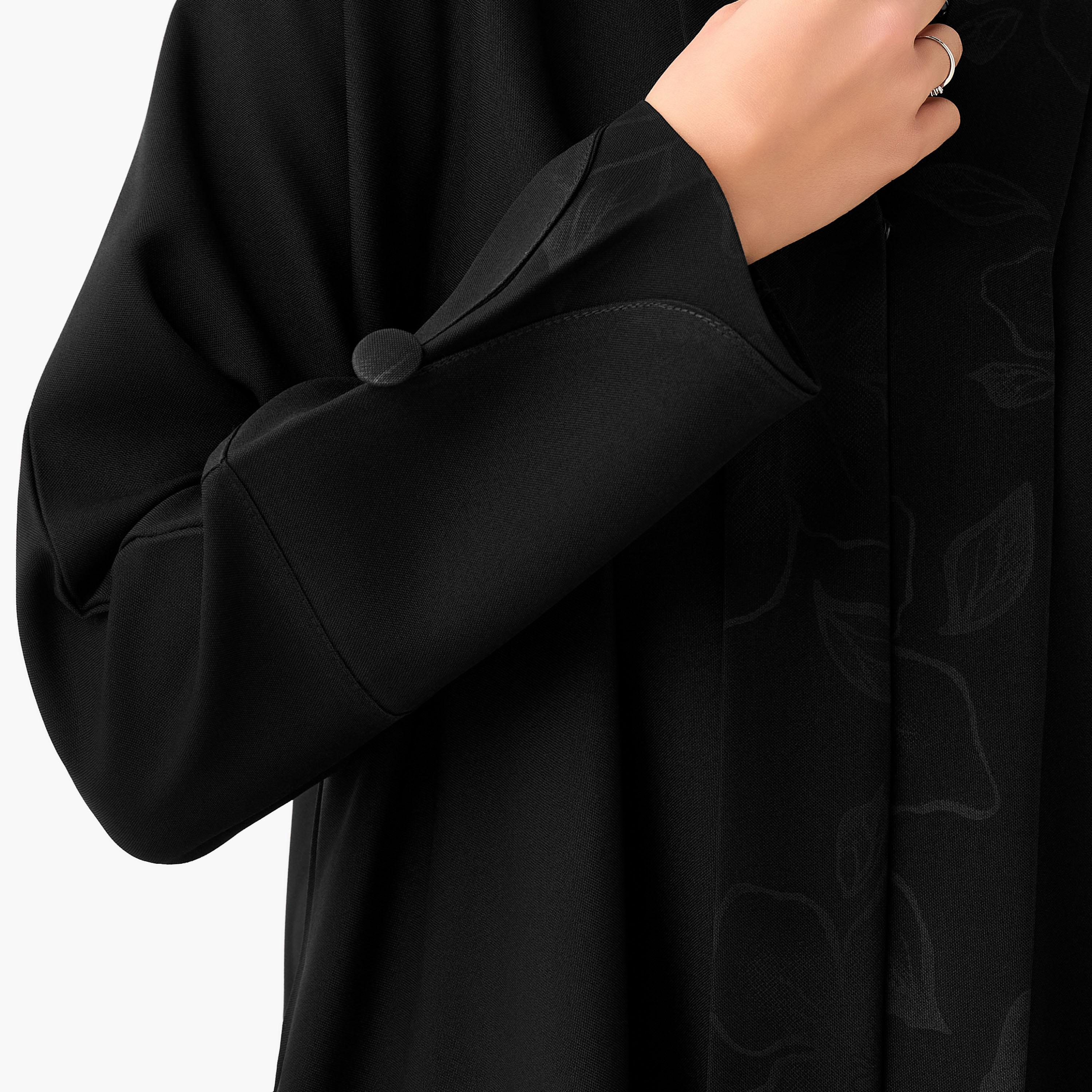 Hadiyath Al Madinah Embroidered Abaya with Hijab-women-arabicclothing-abayas-image-3