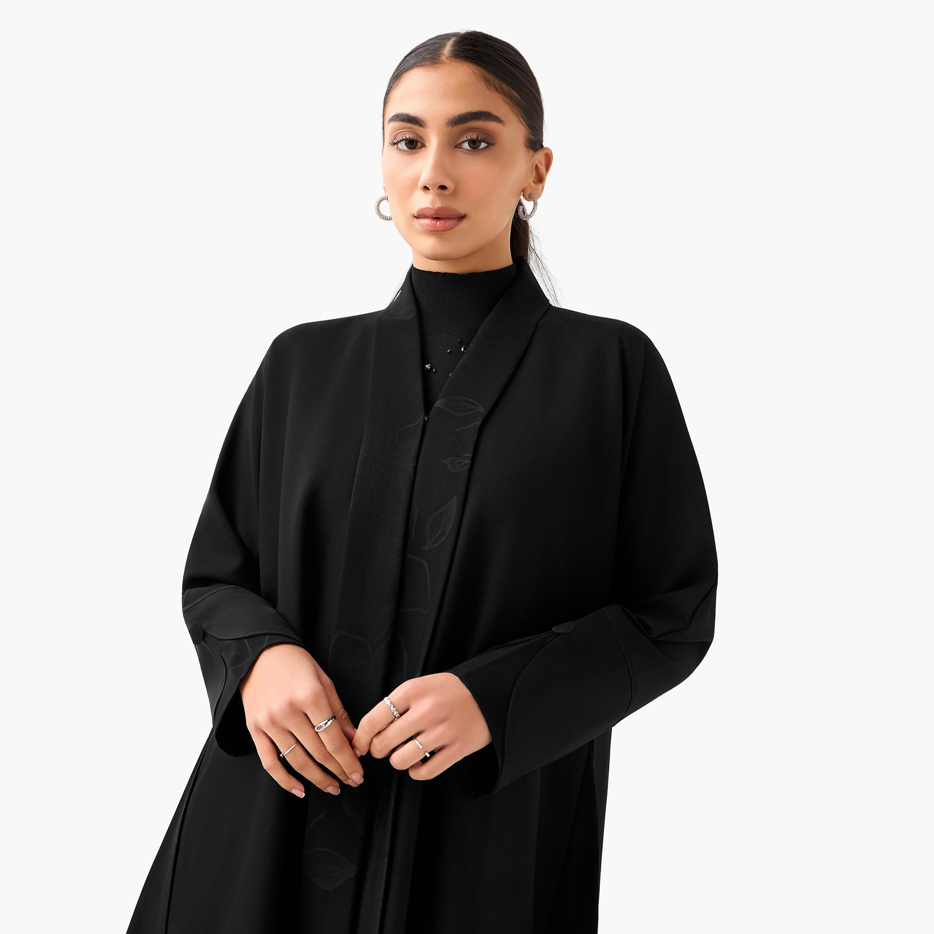 Hadiyath Al Madinah Embroidered Abaya with Hijab-women-arabicclothing-abayas-image-5