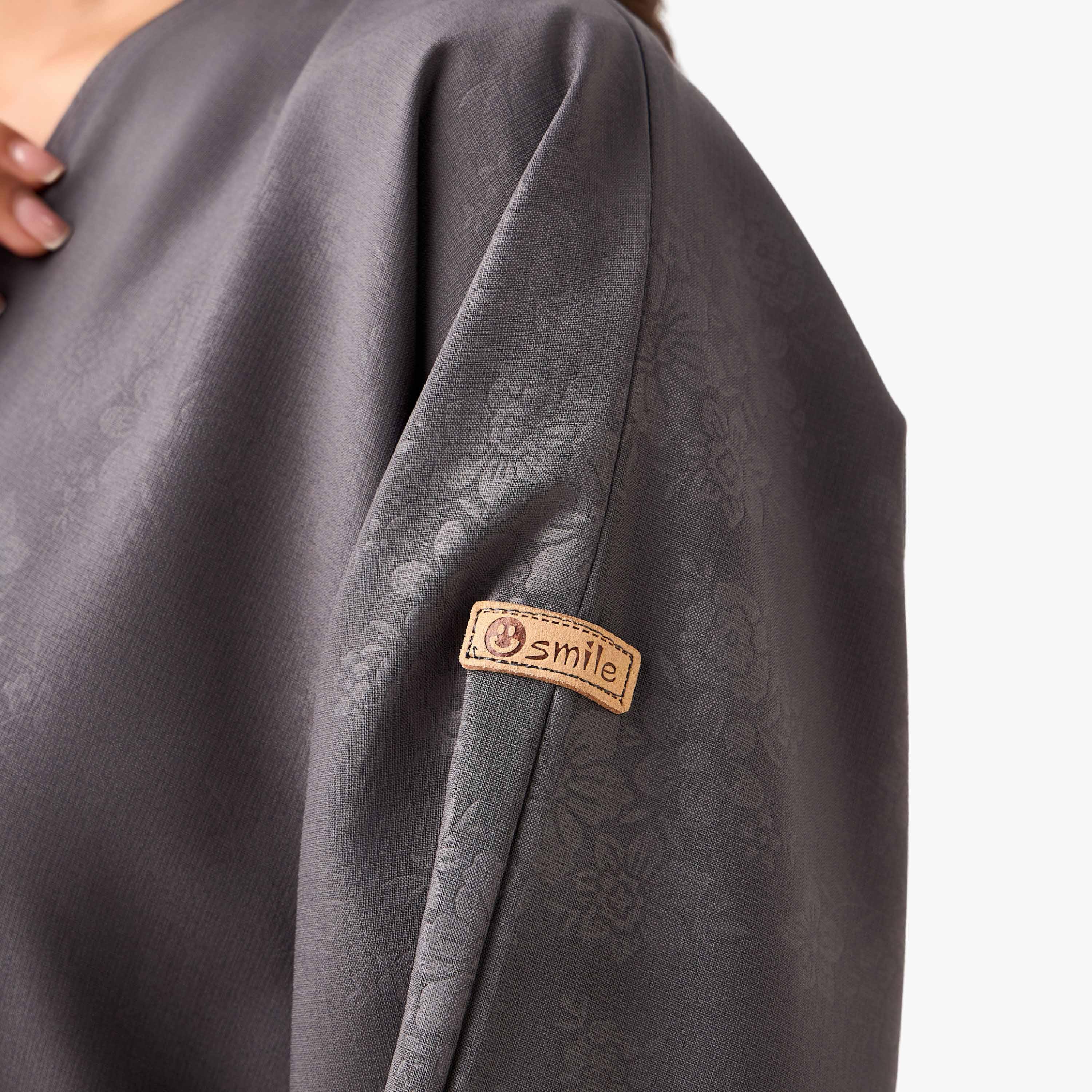 Hadiyath Al Madinah Textured Abaya with Hijab-women-arabicclothing-abayas-image-9