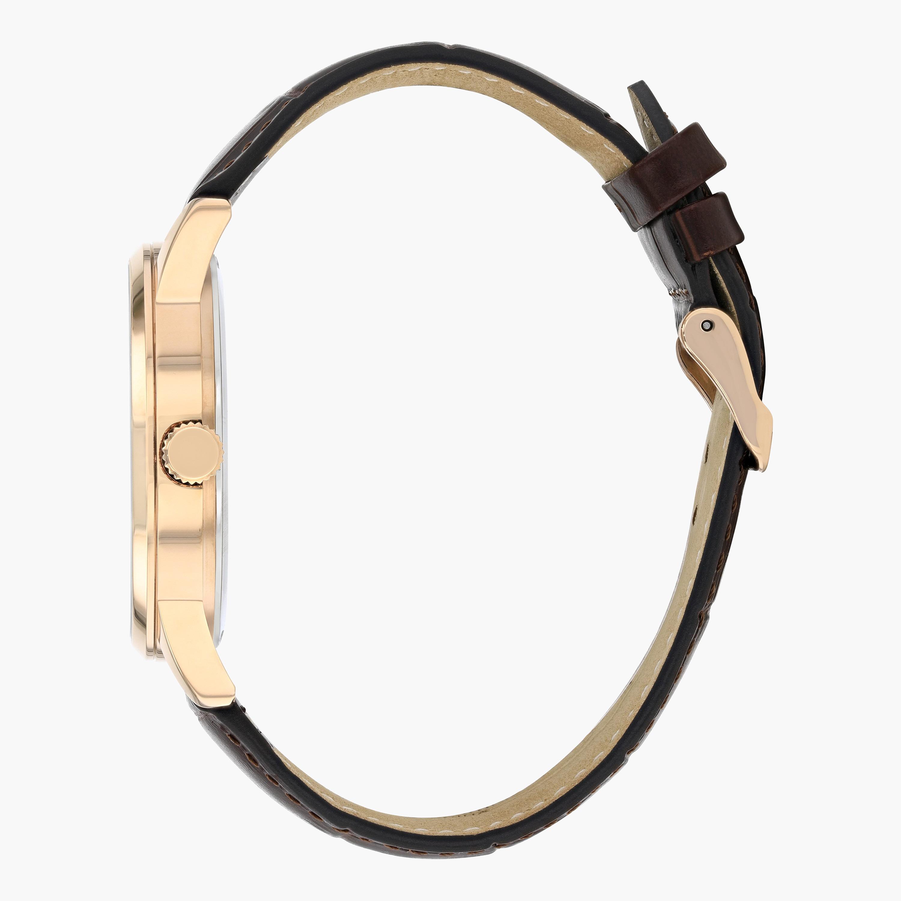 ساعة تناظرية بنيّة مراحل القمر بحزام جلد للرجال من سيتيزن - AK5003 05A-men-watchesandjewellery-watches-image-3
