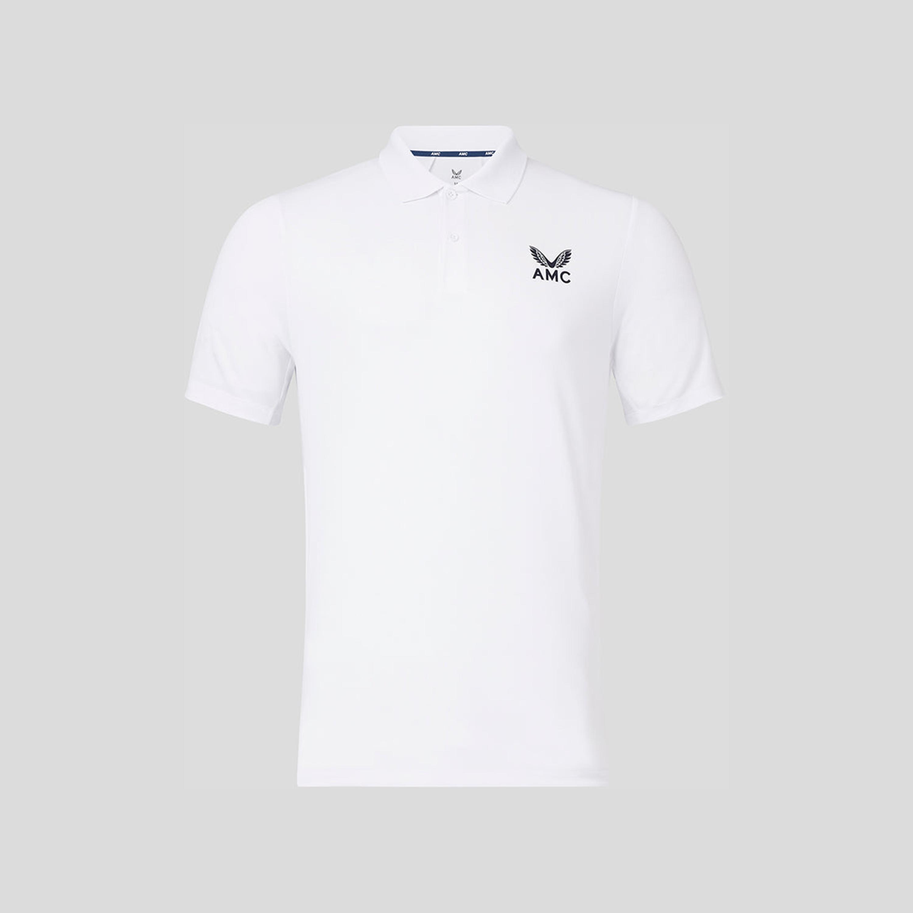 Castore Men's Collar Neck Short Sleeves AMC Short Sleeve Technical Polo T-Shirt - White-men-clothing-sportswearandactivewear-tshirtsandpolos-image-1