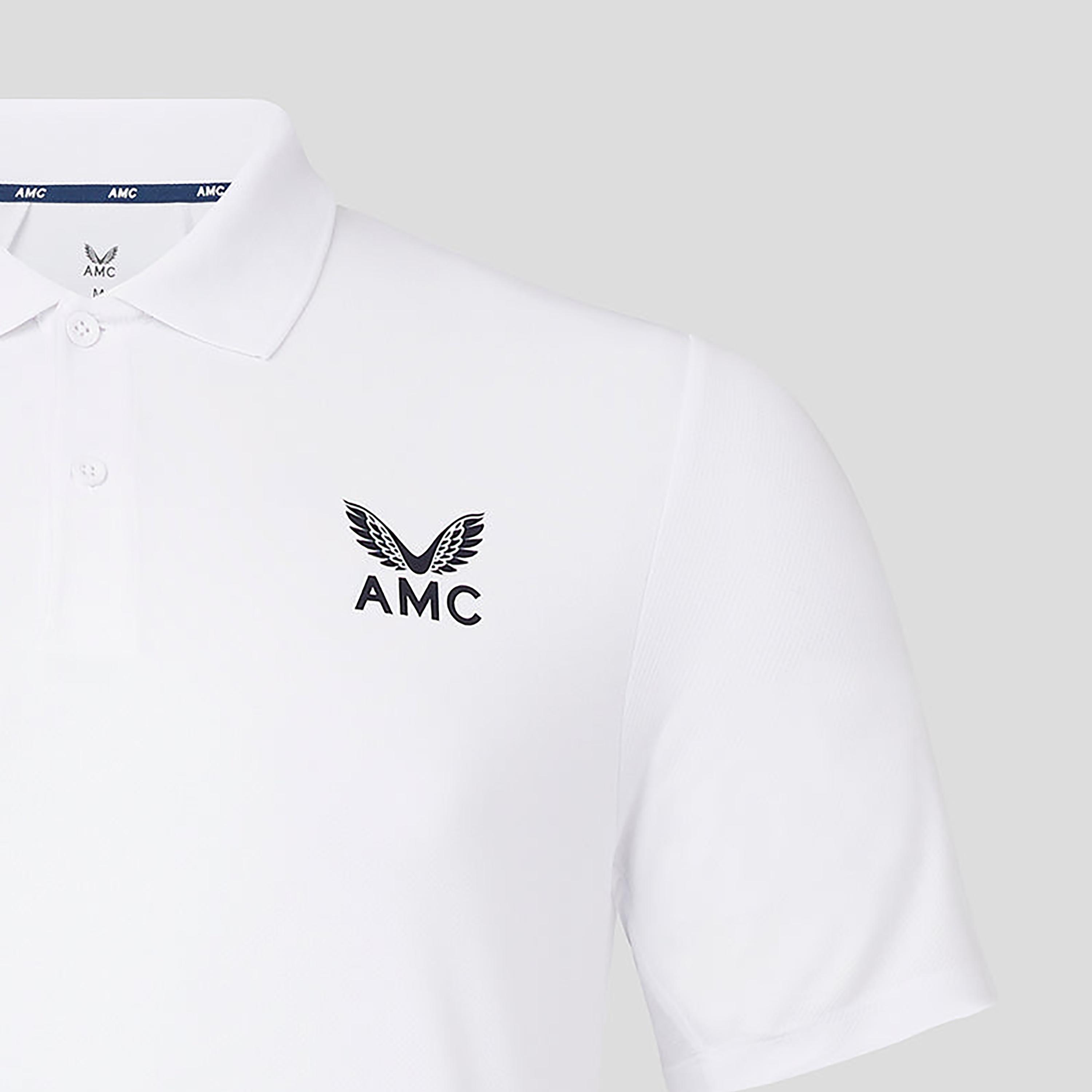 Castore Men's Collar Neck Short Sleeves AMC Short Sleeve Technical Polo T-Shirt - White-men-clothing-sportswearandactivewear-tshirtsandpolos-image-3