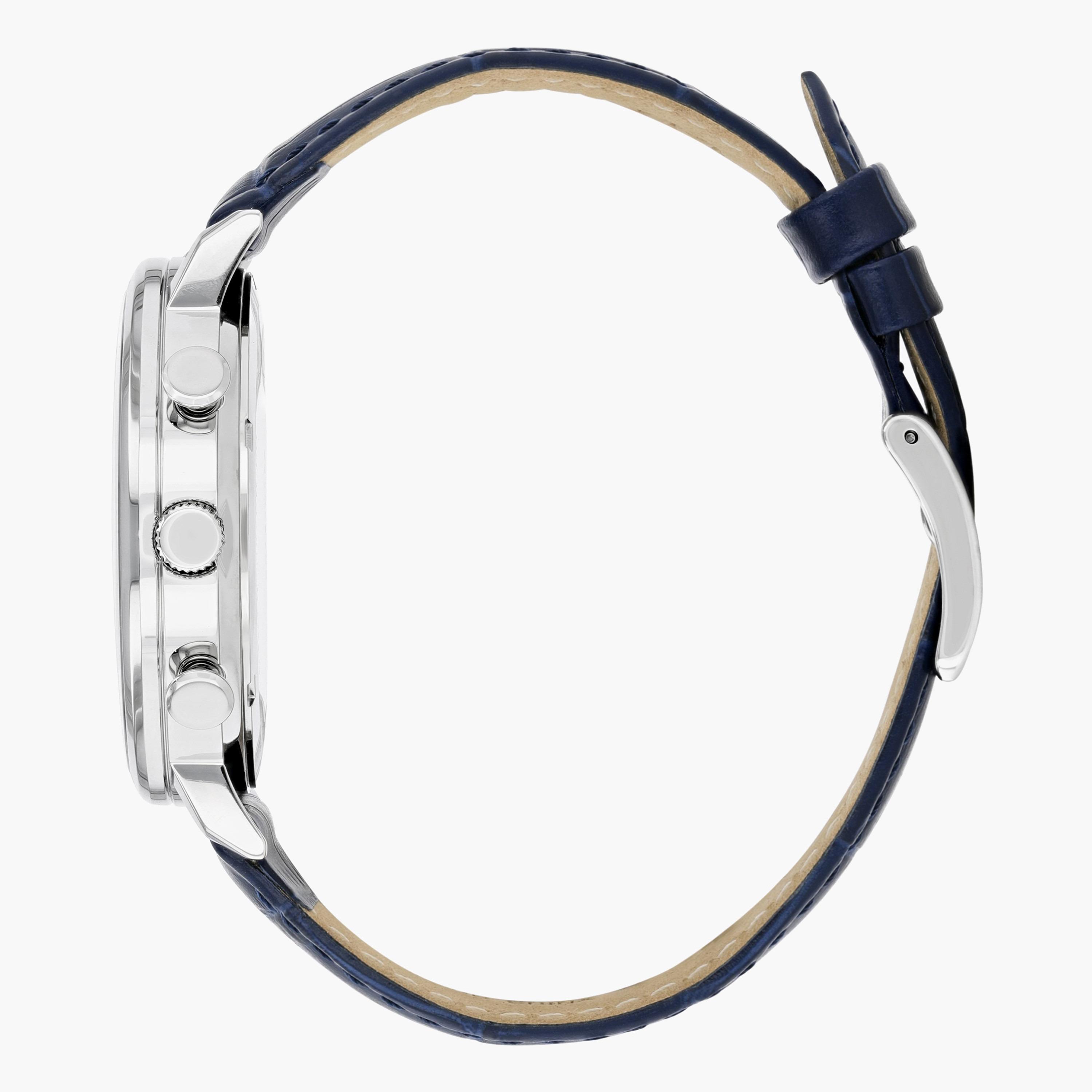 ساعة كرونوجراف زرقاء بحزام جلد للرجال من سيتيزن - AN3610 04H-men-watchesandjewellery-watches-image-3