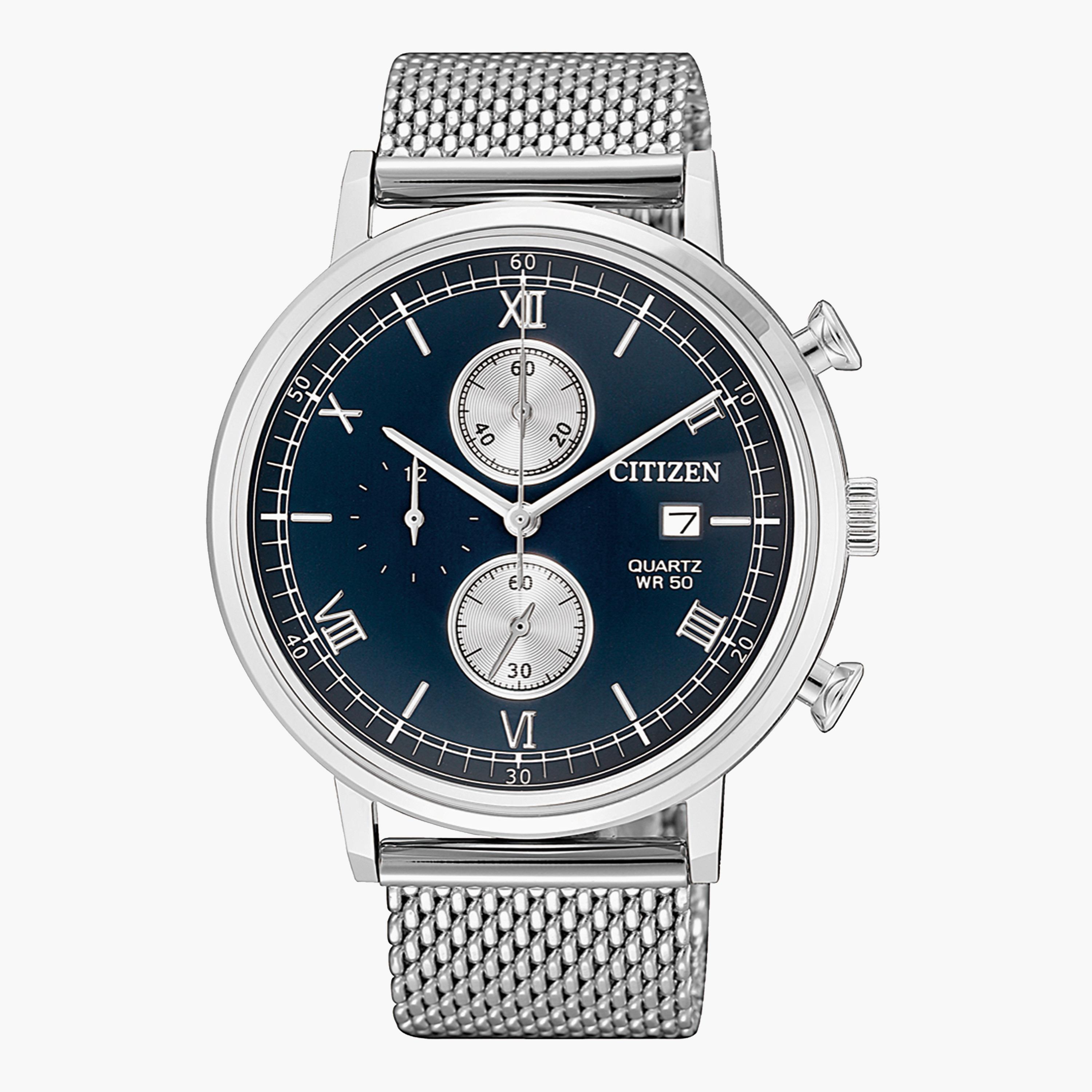 ساعة كرونوجراف فضيّة بحزام معدني للرجال من سيتيزن - AN3610 80L-men-watchesandjewellery-watches-image-1