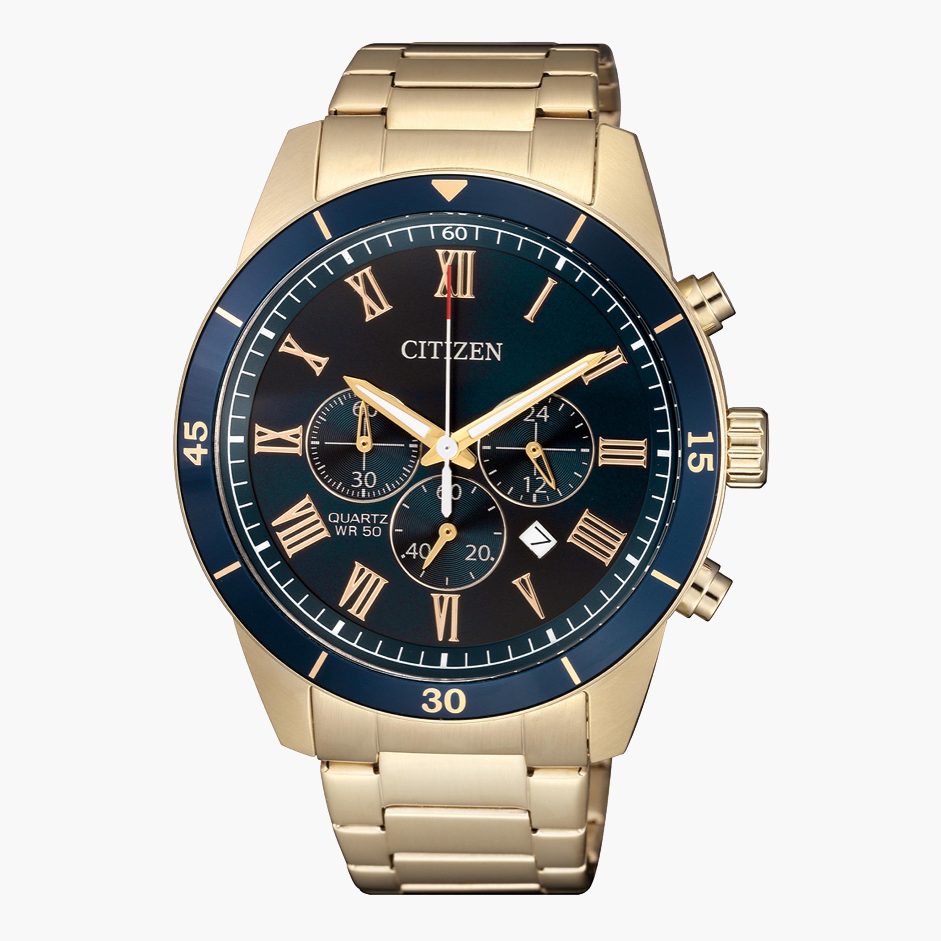 ساعة كرونوجواف وردية ذهبية بحزام معدني للرجال من سيتيزن - AN8169 58L-men-watchesandjewellery-watches-image-1