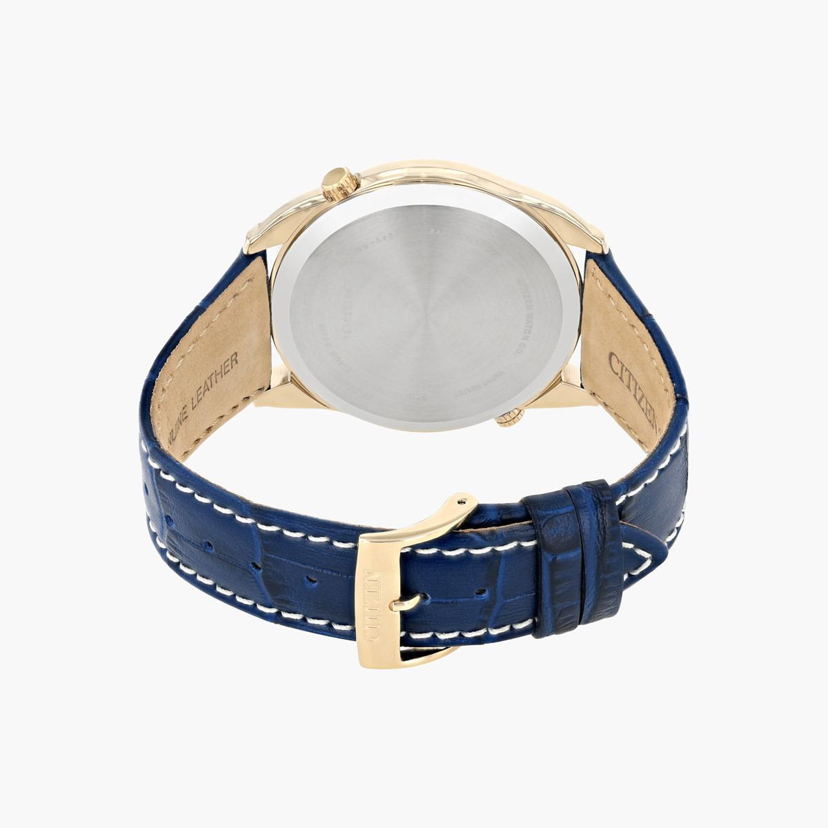 ساعة كرونوجراف زرقاء توقيت مزدوج بحزام جلد للرجال من سيتيزن - AO303300L-men-watchesandjewellery-watches-image-2