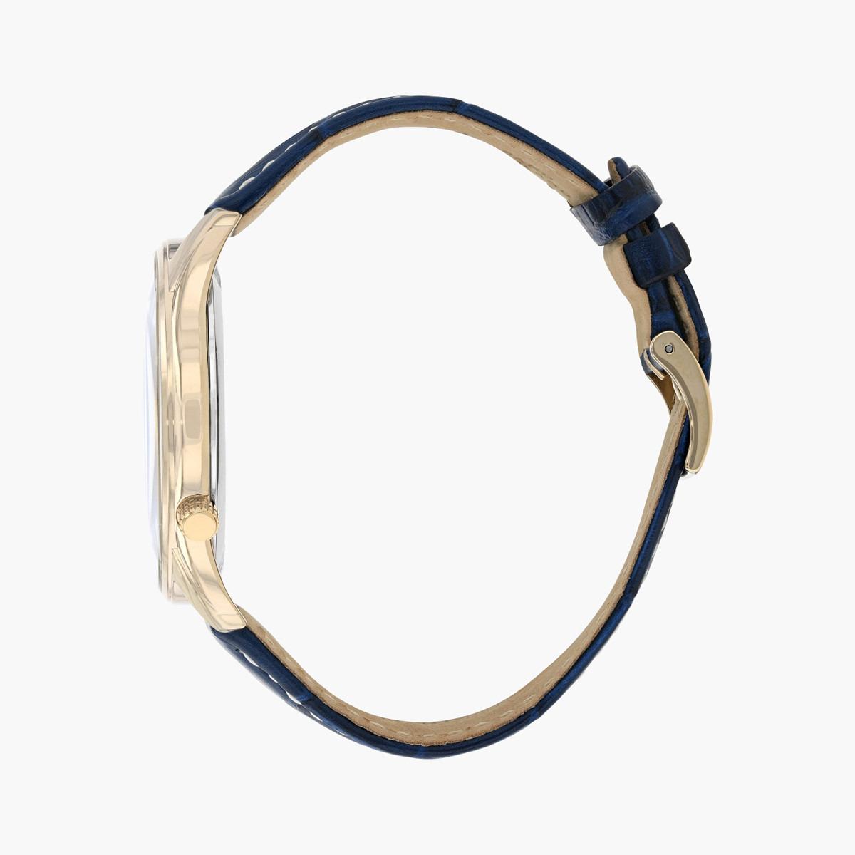ساعة كرونوجراف زرقاء توقيت مزدوج بحزام جلد للرجال من سيتيزن - AO303300L-men-watchesandjewellery-watches-image-3