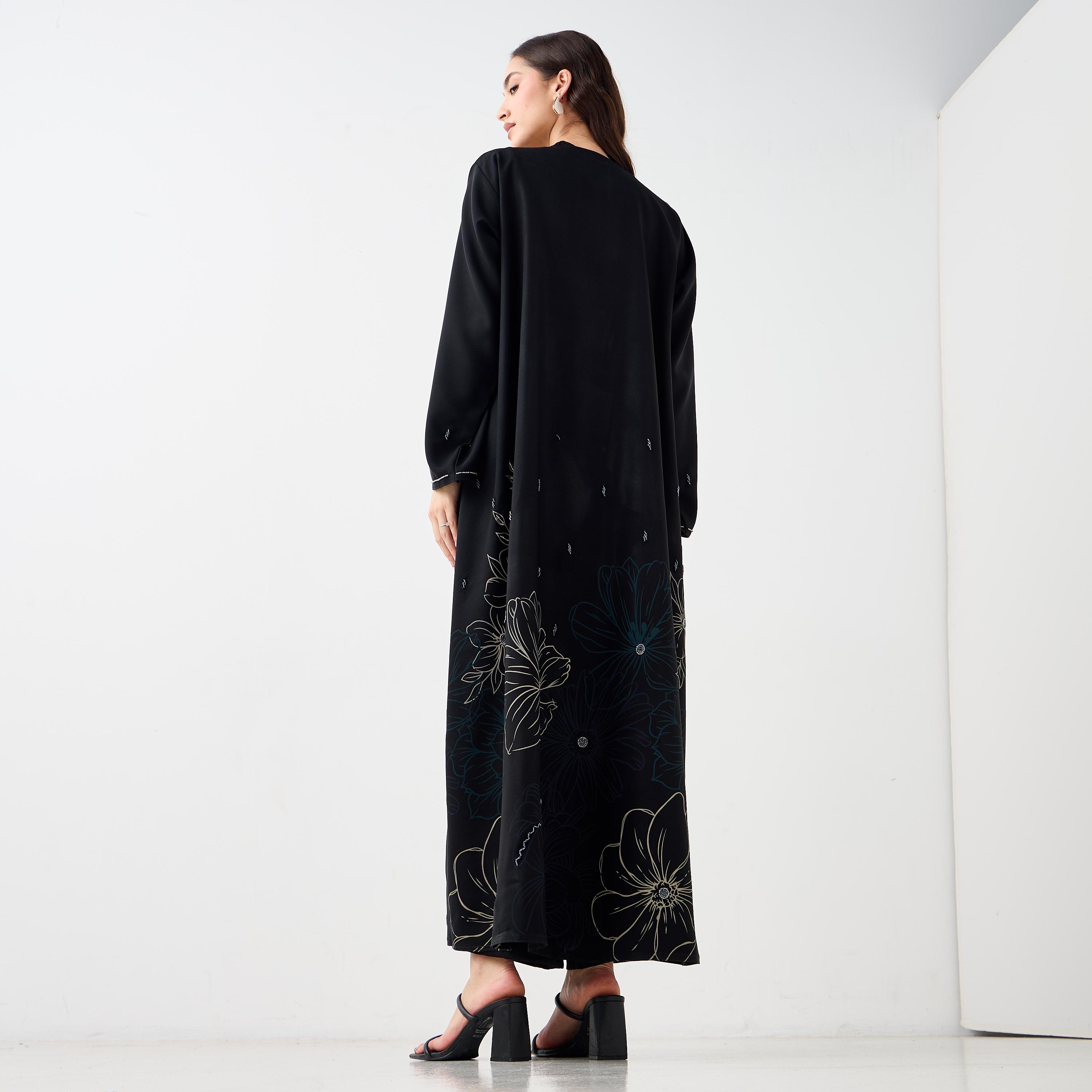Hadiyath Al Madinah Floral Print Abaya-women-arabicclothing-abayas-image-5