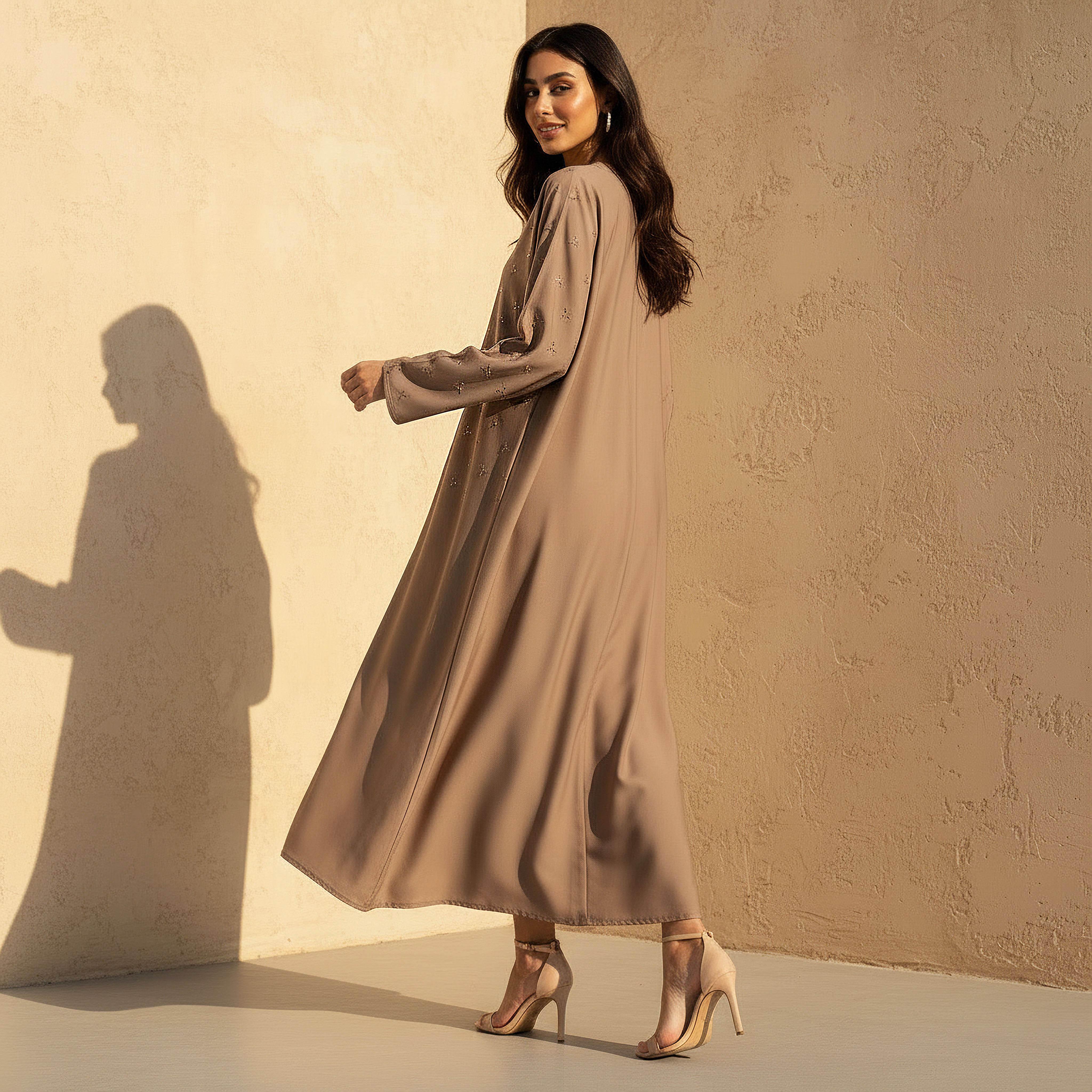 Hadiyath Al Madinah Embellished Abaya with Hijab-women-arabicclothing-abayas-image-3