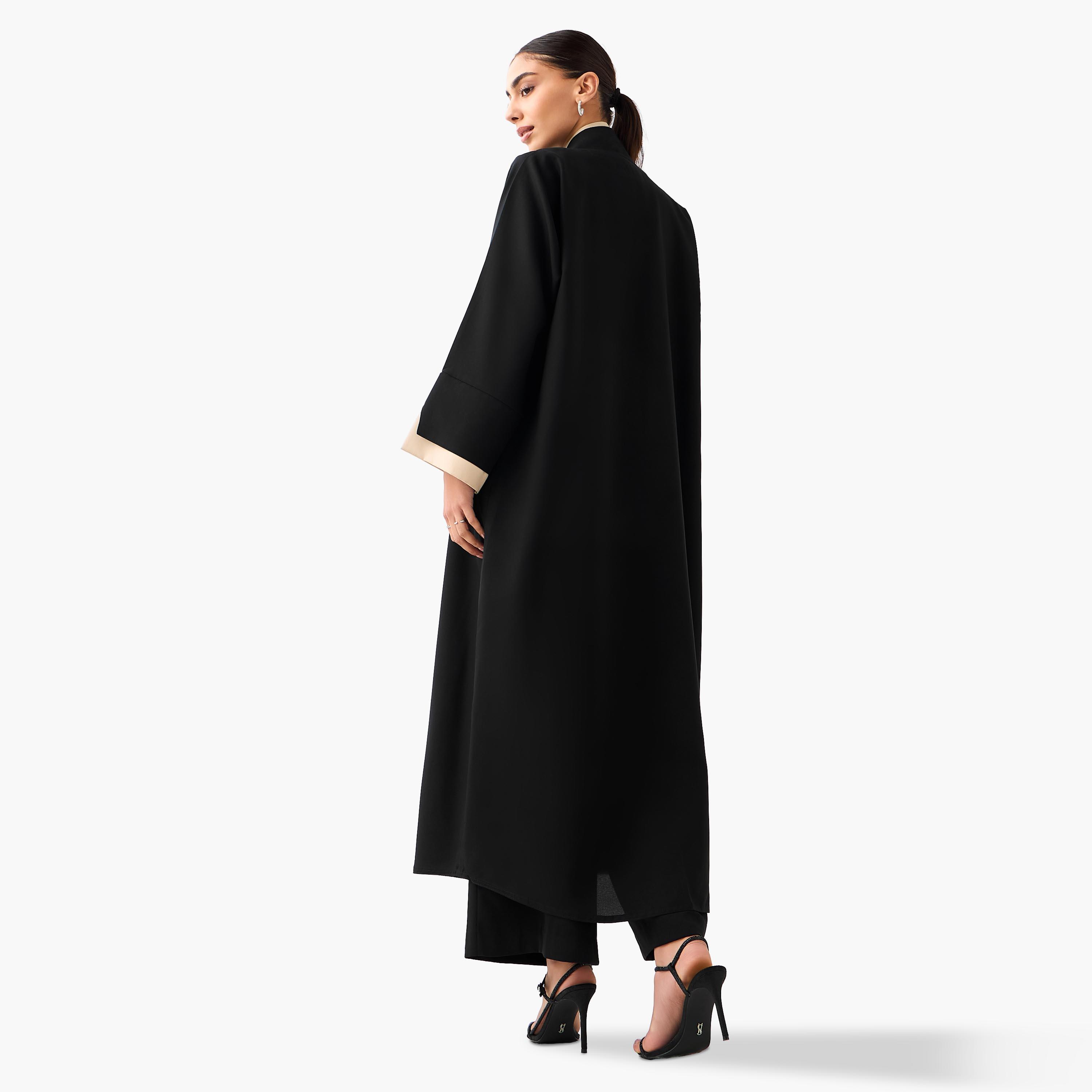 Hadiyath Al Madinah Panelled Abaya with Hijab-women-arabicclothing-abayas-image-5