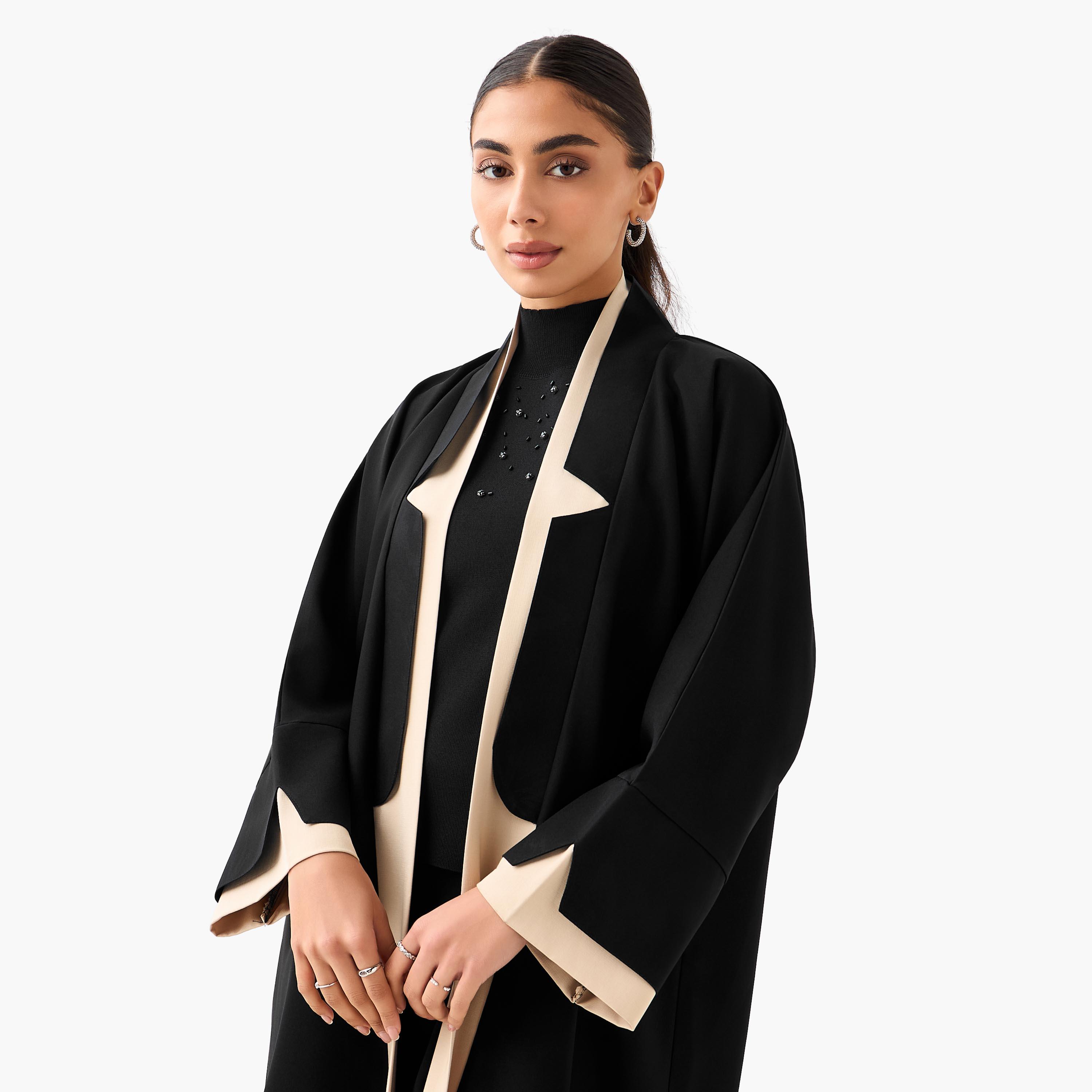 Hadiyath Al Madinah Panelled Abaya with Hijab-women-arabicclothing-abayas-image-6