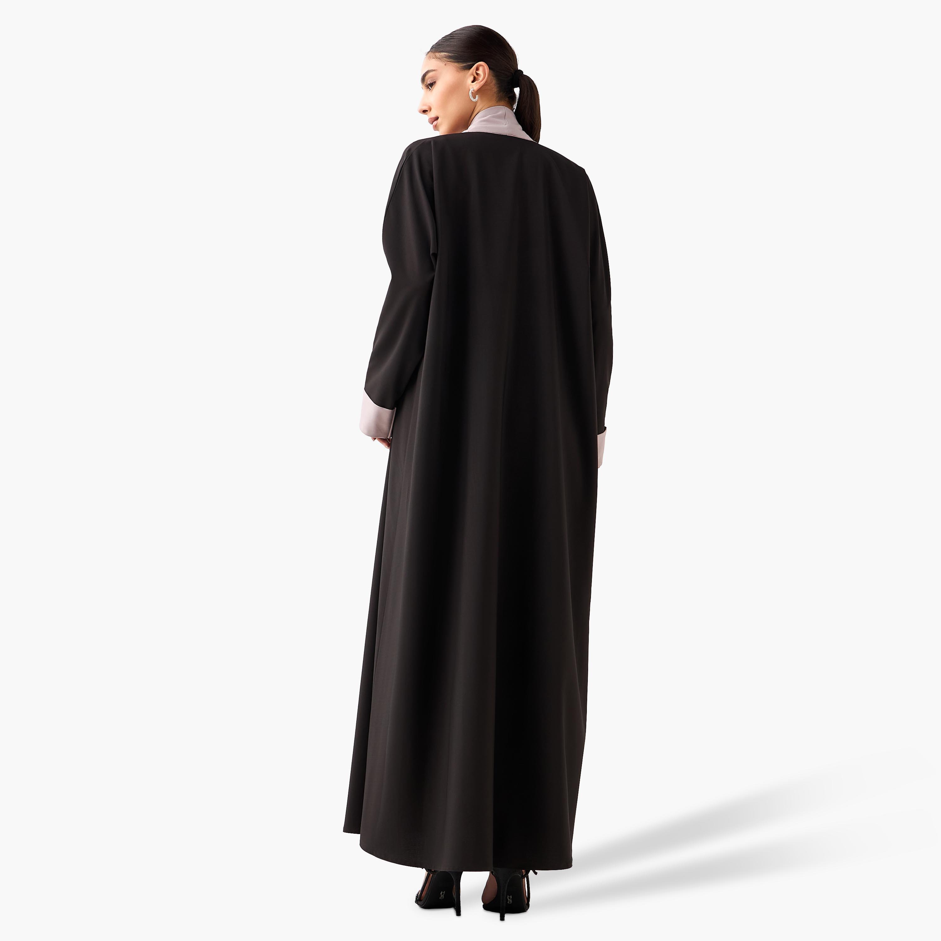Hadiyath Al Madinah Panelled Abaya with Hijab-women-arabicclothing-abayas-image-5