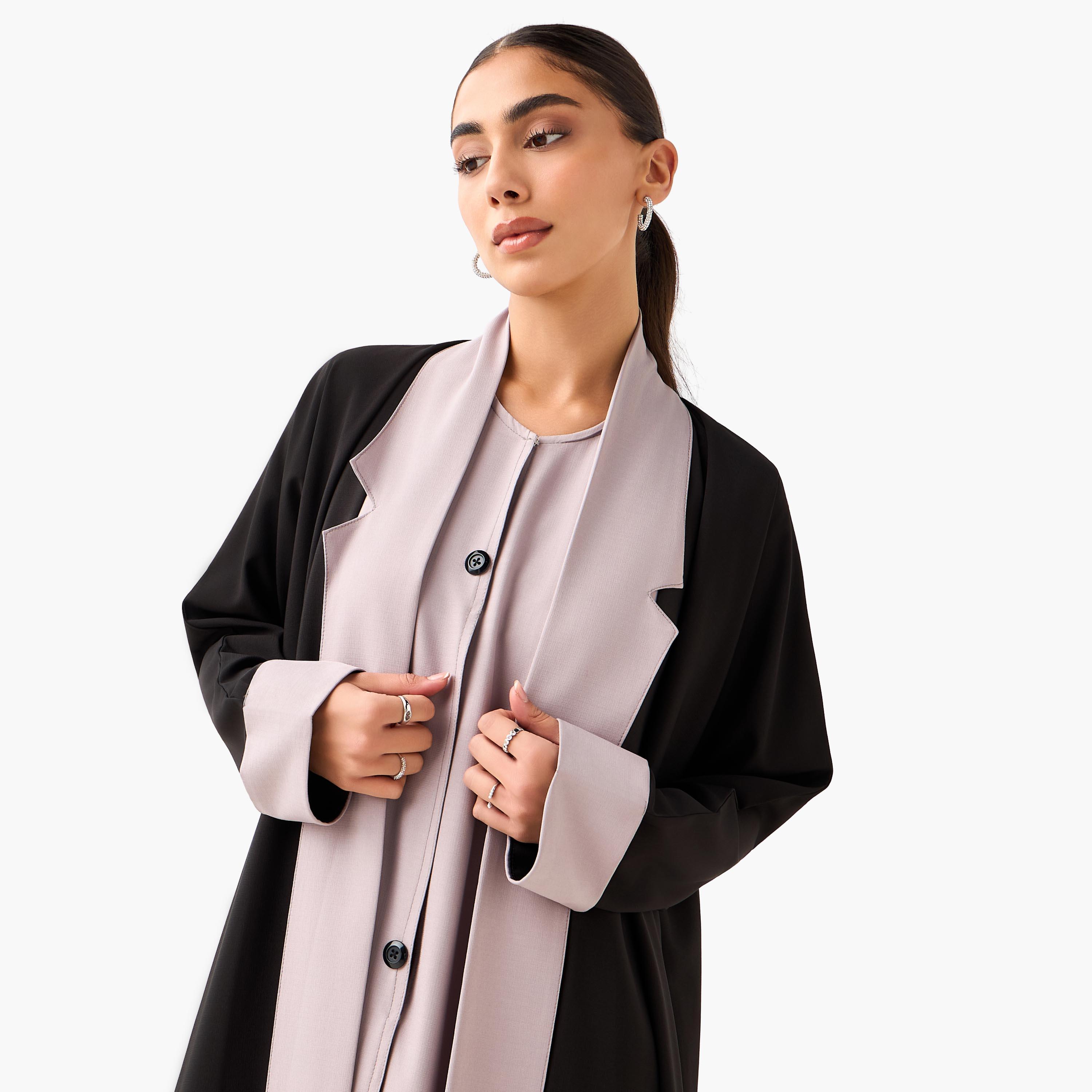Hadiyath Al Madinah Panelled Abaya with Hijab-women-arabicclothing-abayas-image-6