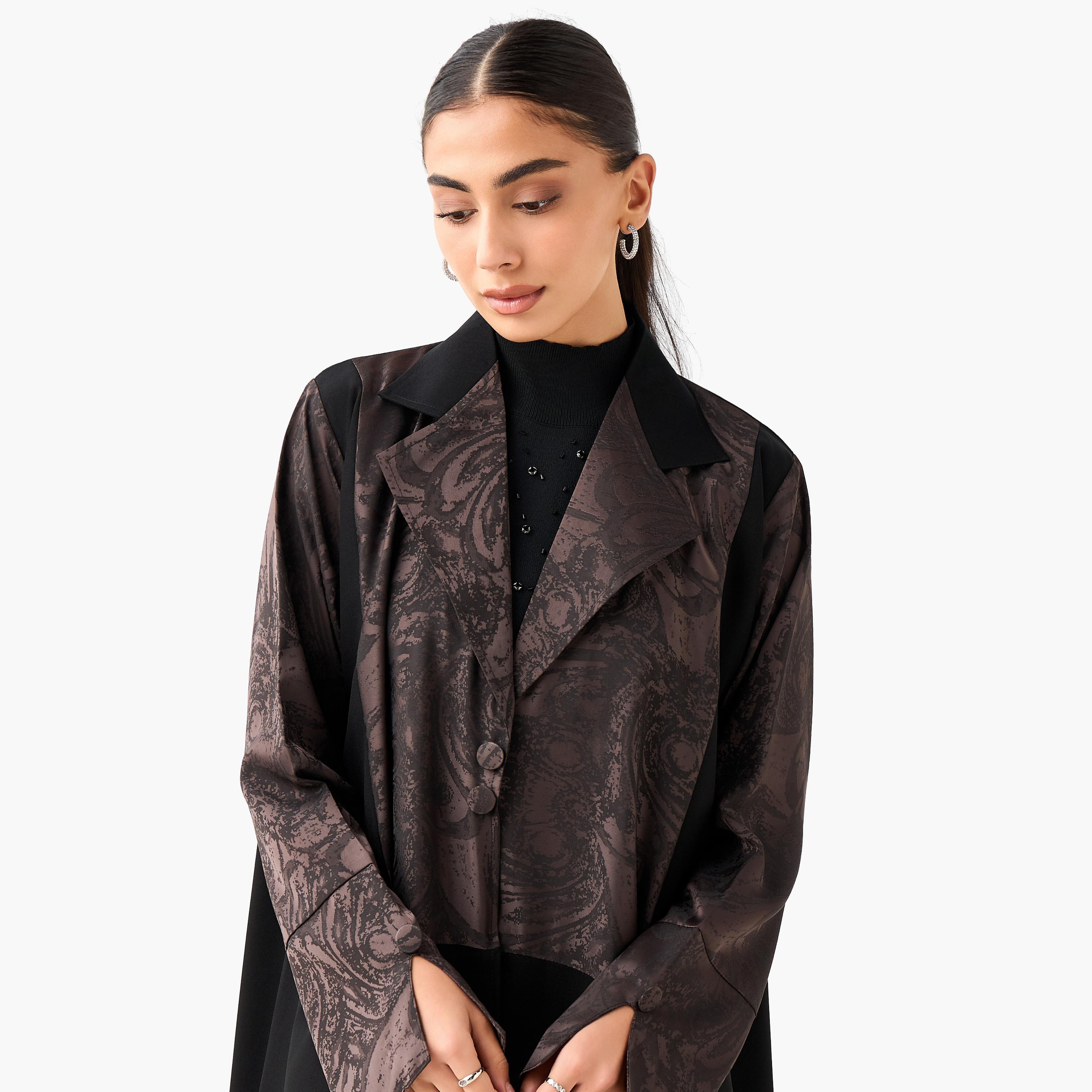 Hadiyath Al Madinah Printed Abaya with Hijab-women-arabicclothing-abayas-image-6