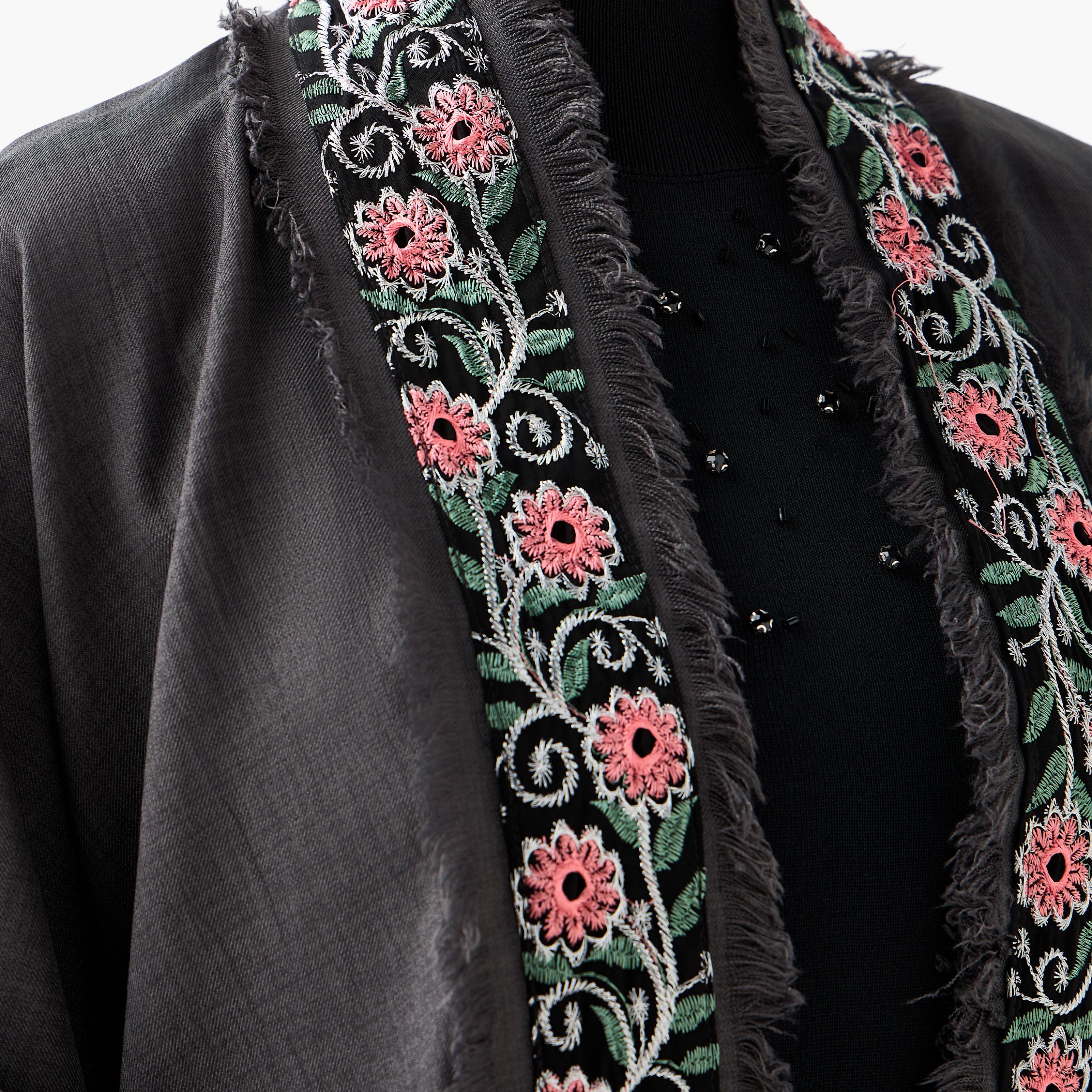 Hadiyath Al Madinah Embroidered Abaya with Hijab-women-arabicclothing-abayas-image-3