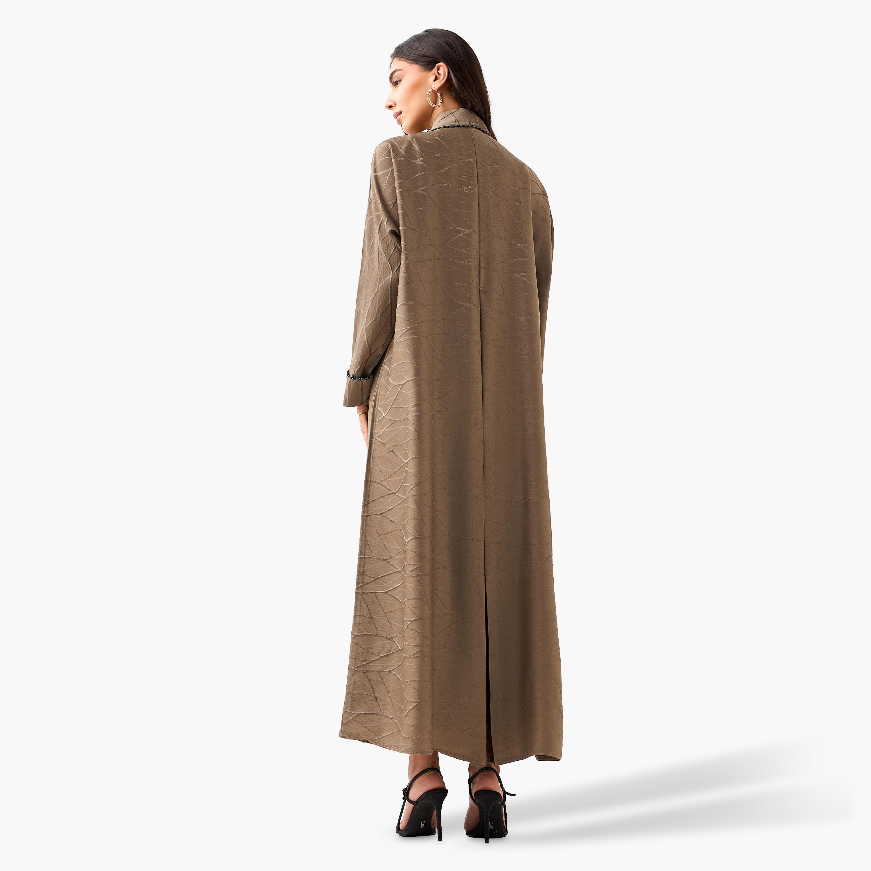 Hadiyath Al Madinah Textured Abaya with Hijab-women-arabicclothing-abayas-image-7