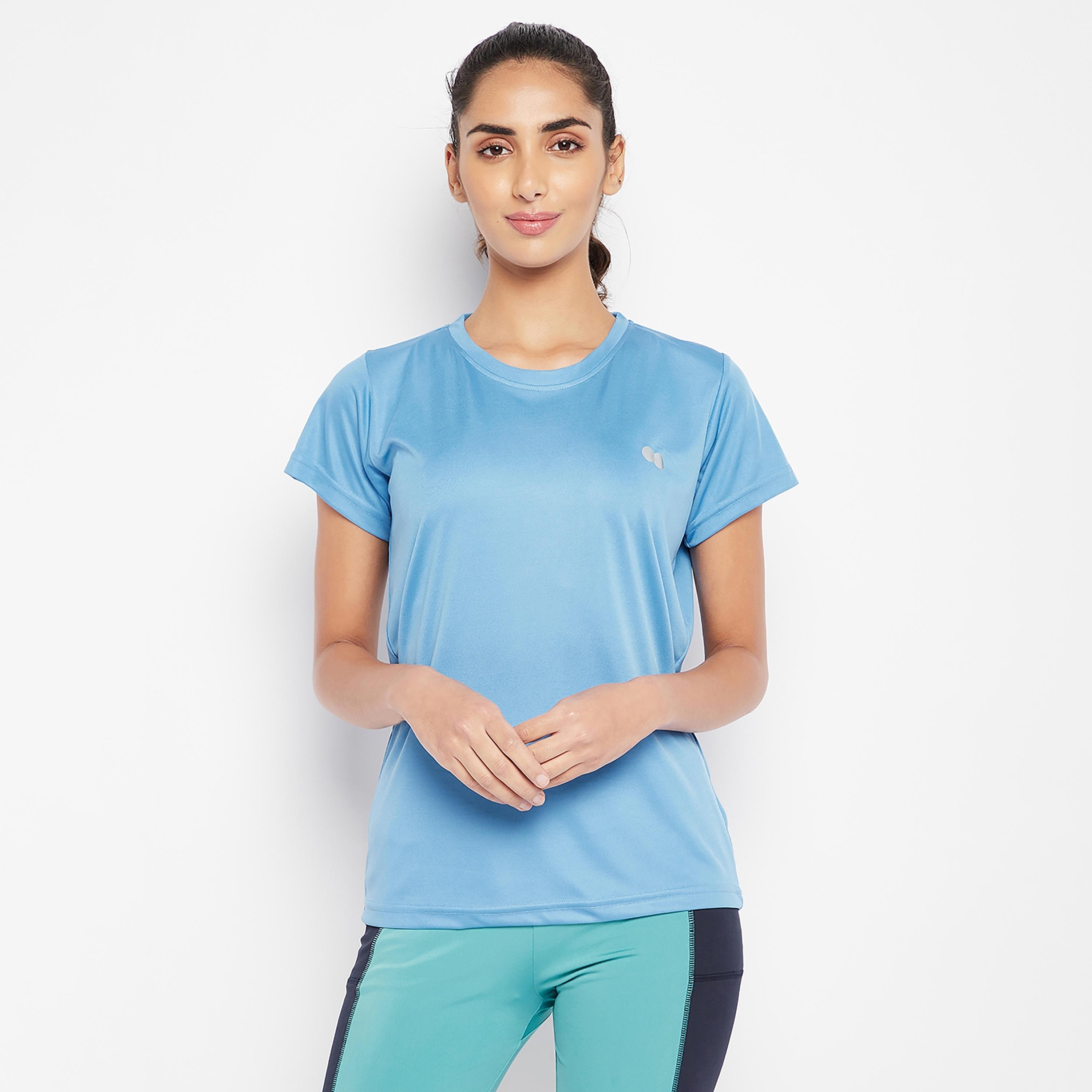 Clovia Solid Round Neck Short Sleeves T-Shirt-women-clothing-sportswearandactivewear-tshirtsandvests-image-2