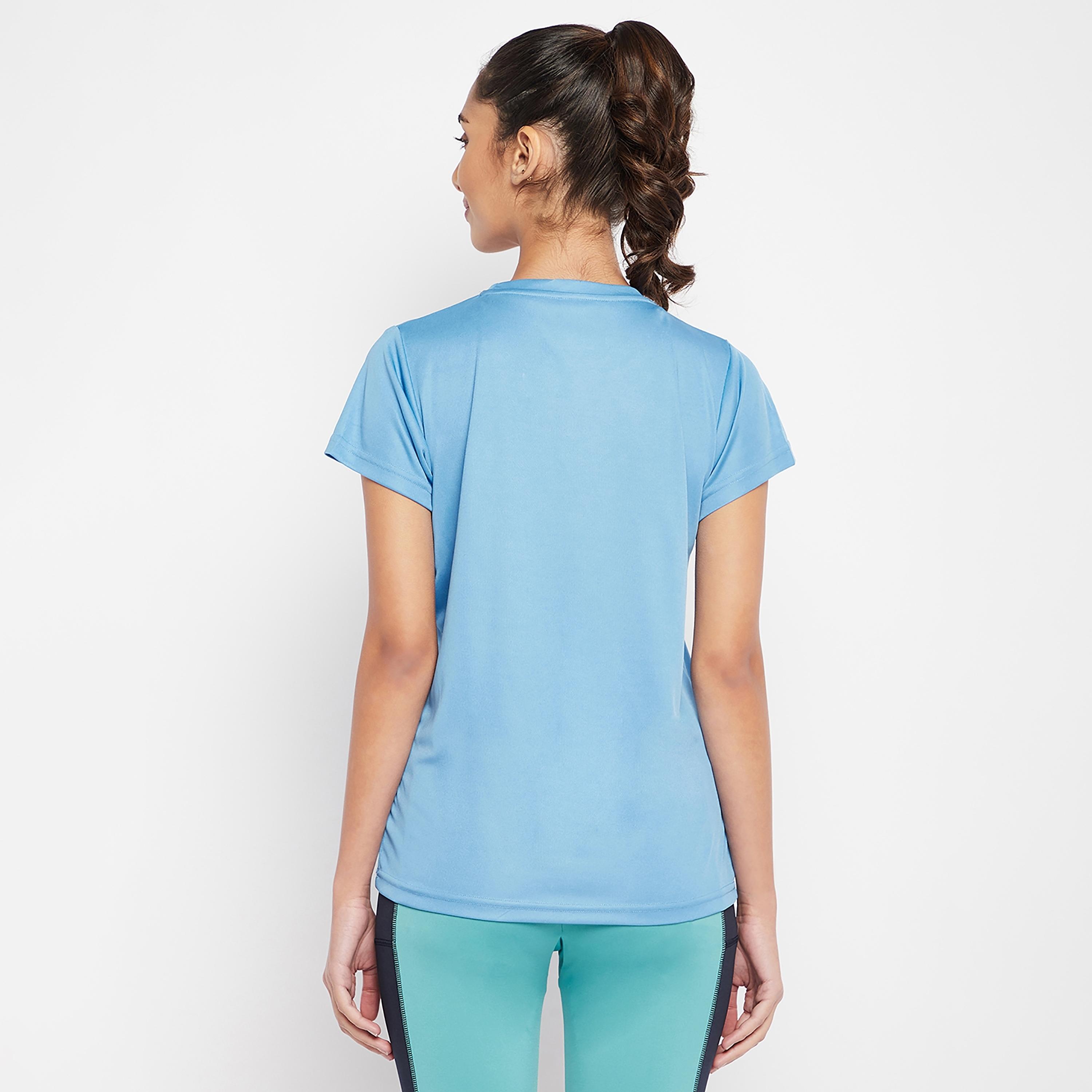 Clovia Solid Round Neck Short Sleeves T-Shirt-women-clothing-sportswearandactivewear-tshirtsandvests-image-1