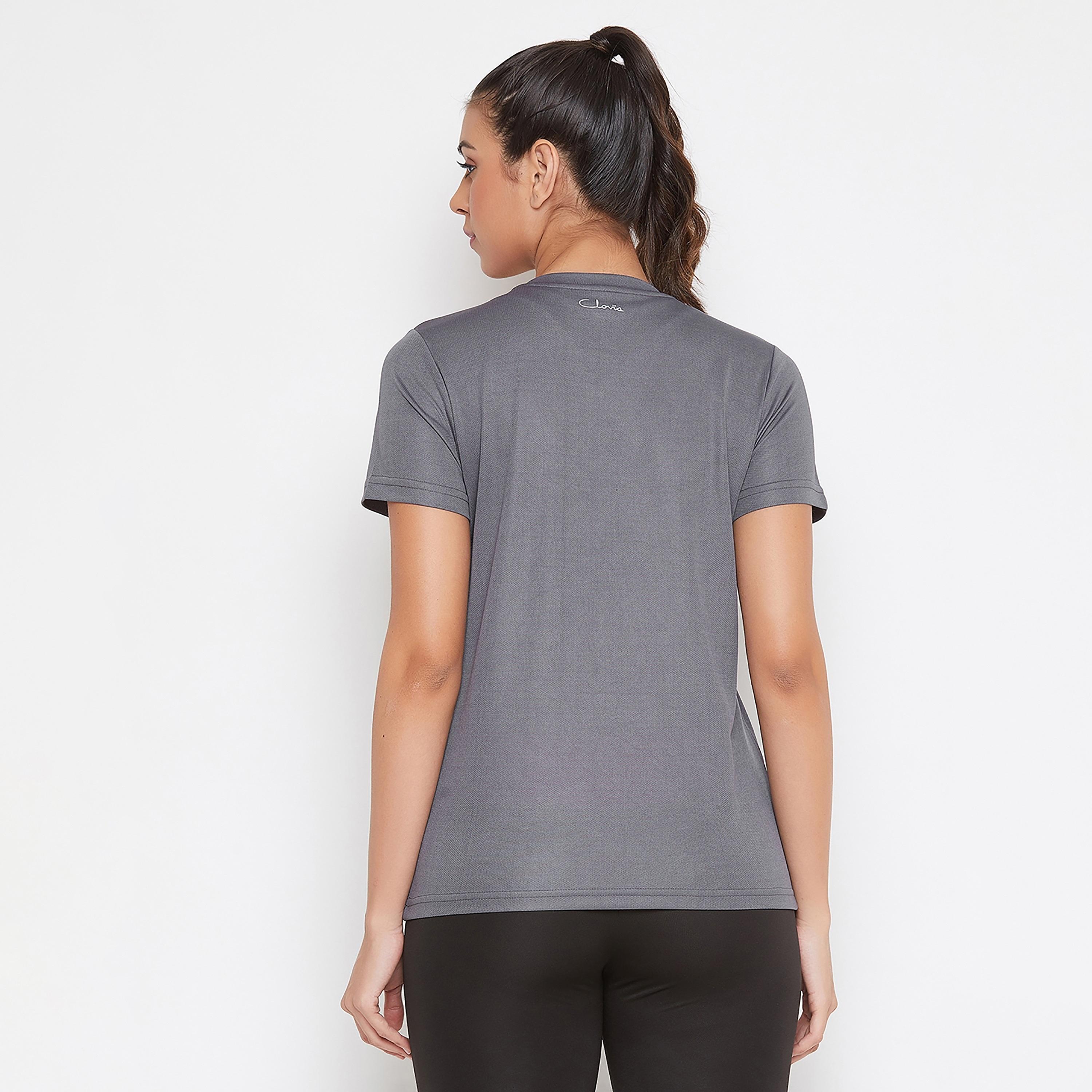 Clovia Stripes Round Neck Short Sleeves T-Shirt-women-clothing-sportswearandactivewear-tshirtsandvests-image-5