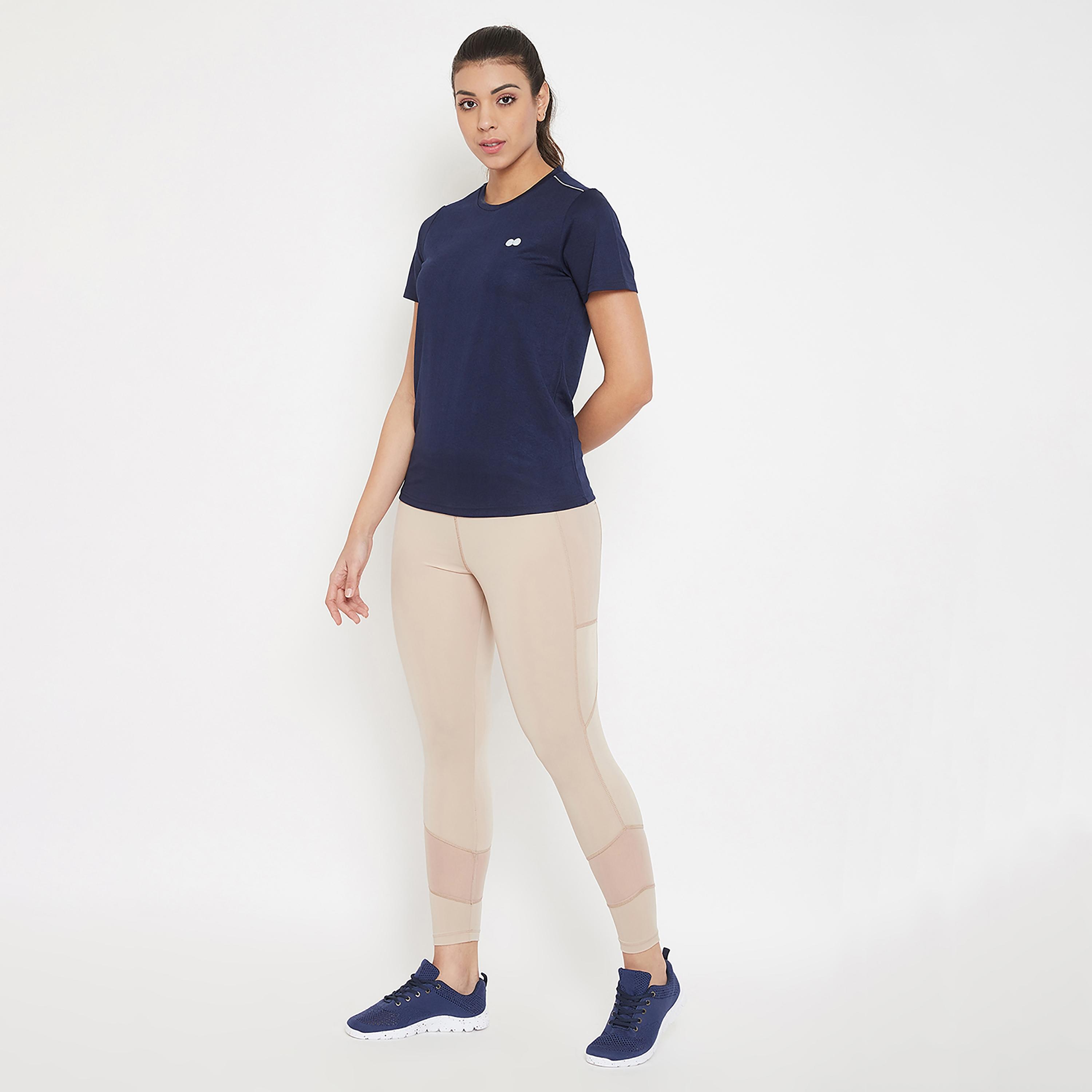 Clovia Solid Round Neck Short Sleeves T-Shirt-women-clothing-sportswearandactivewear-tshirtsandvests-image-3