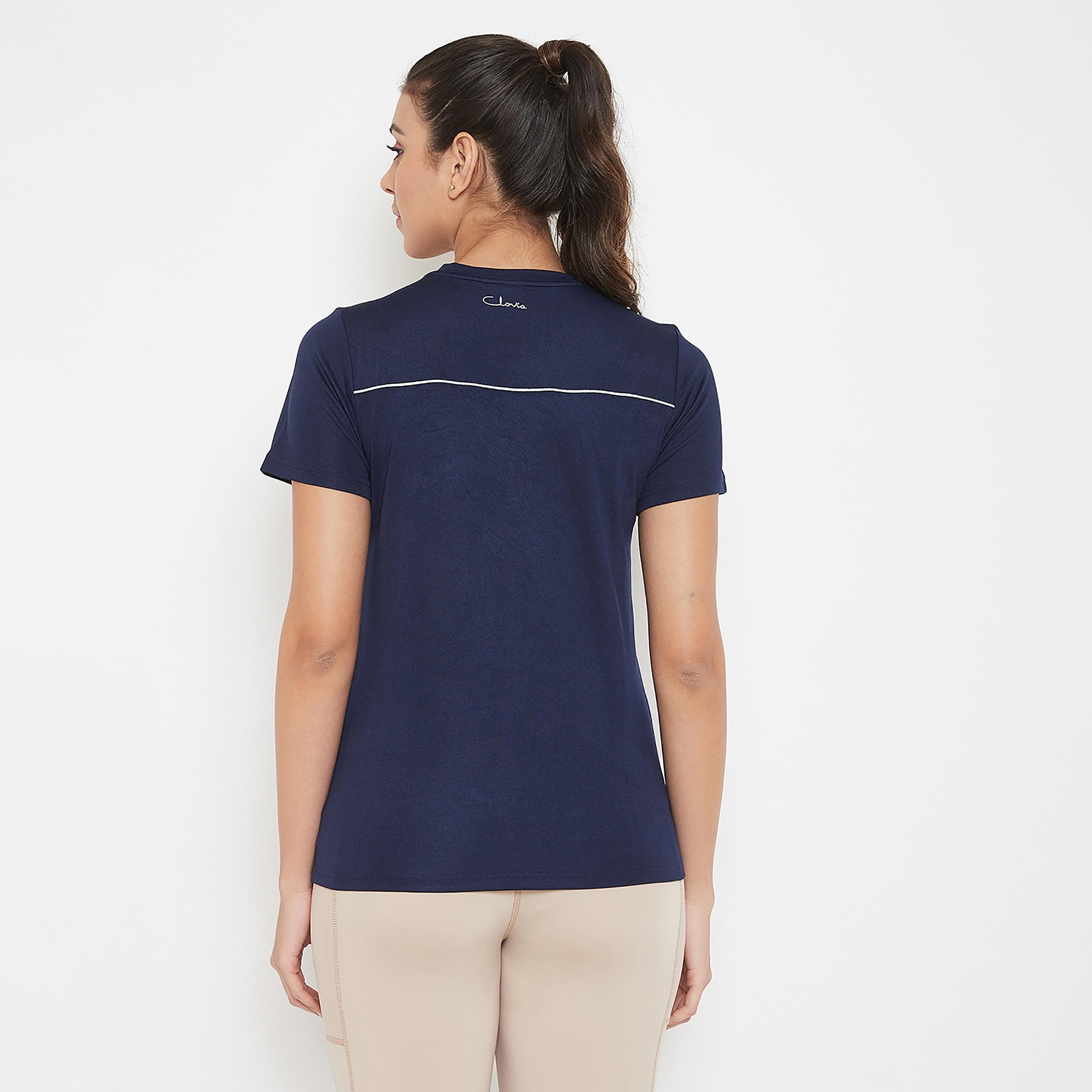 Clovia Solid Round Neck Short Sleeves T-Shirt-women-clothing-sportswearandactivewear-tshirtsandvests-image-5
