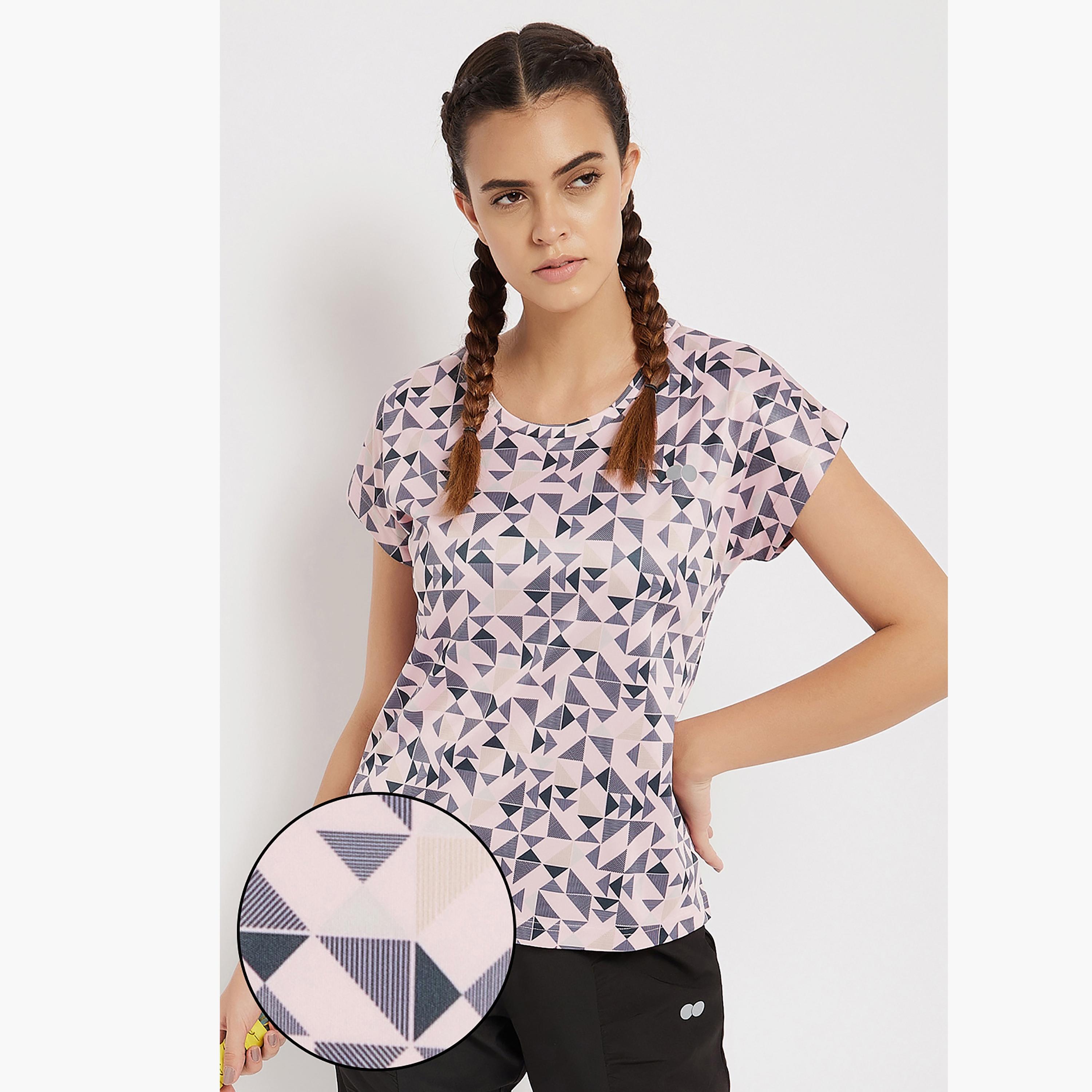 Clovia Printed Round Neck Short Sleeves T-Shirt-women-clothing-sportswearandactivewear-tshirtsandvests-image-1