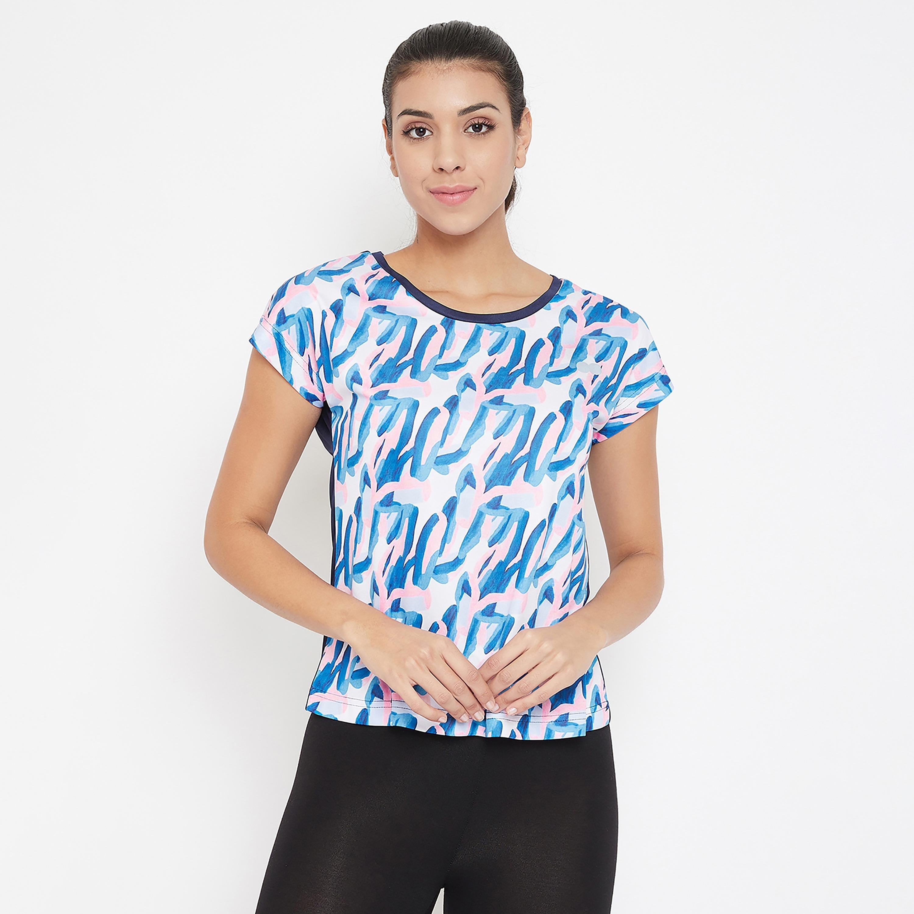 Clovia Printed Round Neck Short Sleeves T-Shirt-women-clothing-sportswearandactivewear-tshirtsandvests-image-2