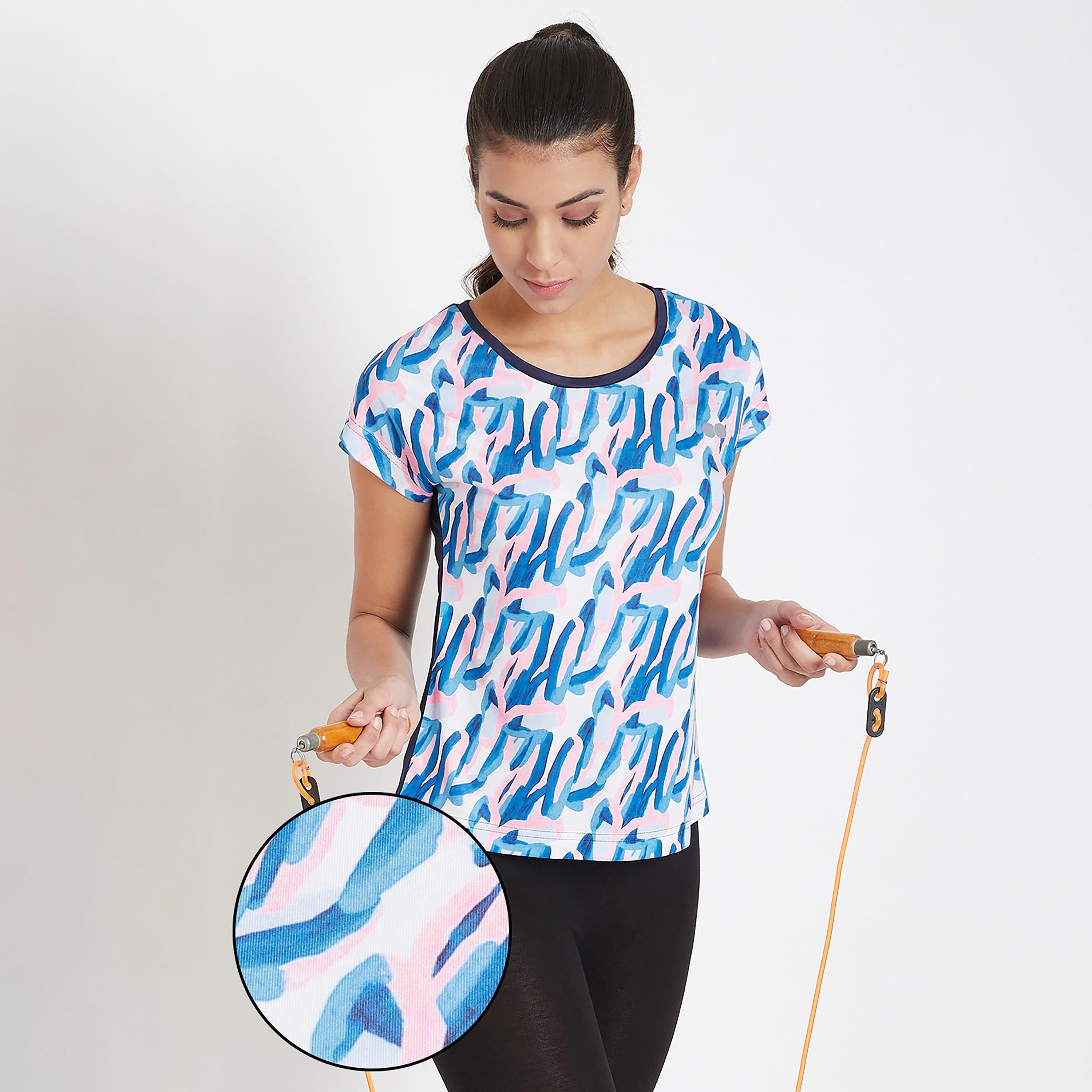 Clovia Printed Round Neck Short Sleeves T-Shirt-women-clothing-sportswearandactivewear-tshirtsandvests-image-1