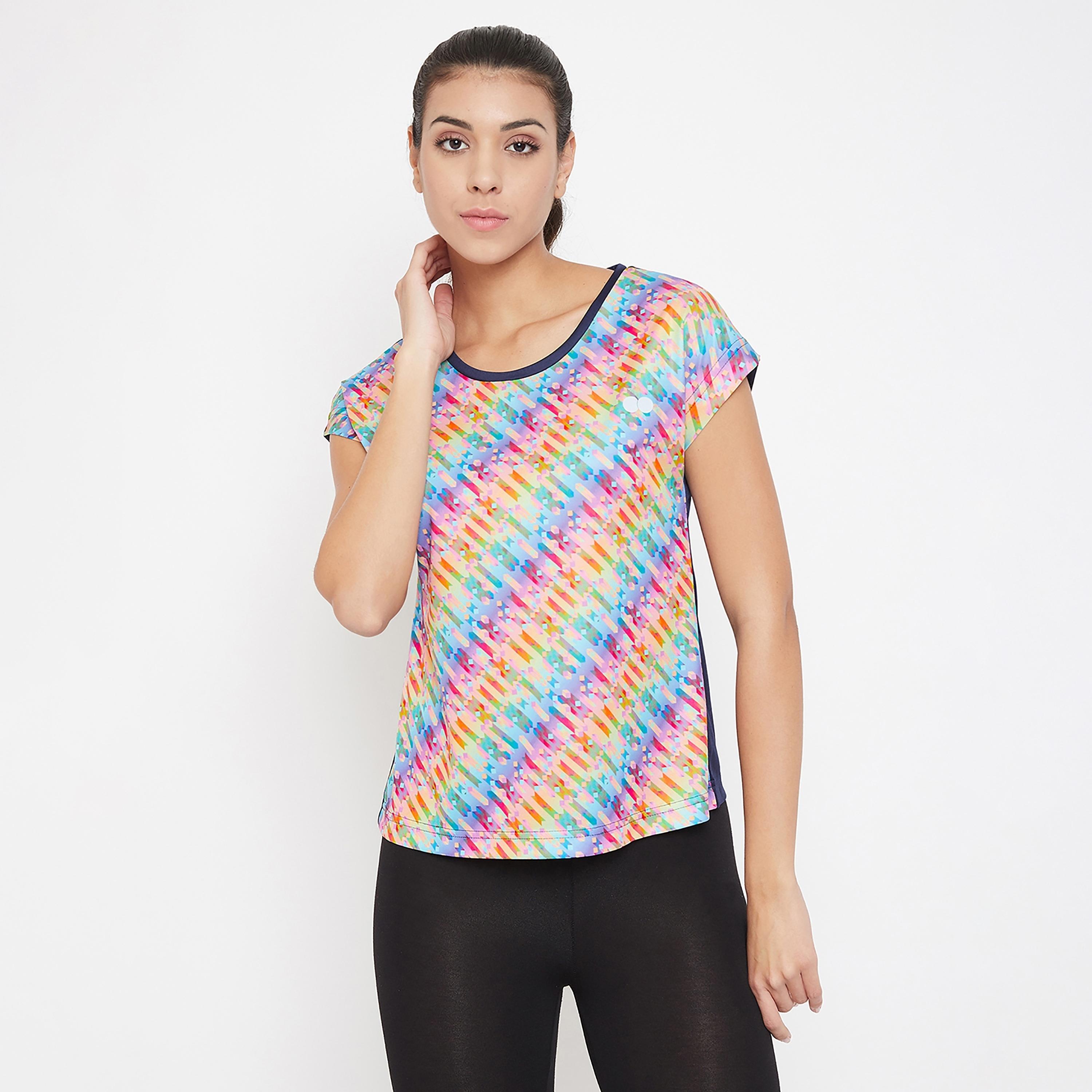 Clovia Printed Round Neck Short Sleeves T-Shirt-women-clothing-sportswearandactivewear-tshirtsandvests-image-2