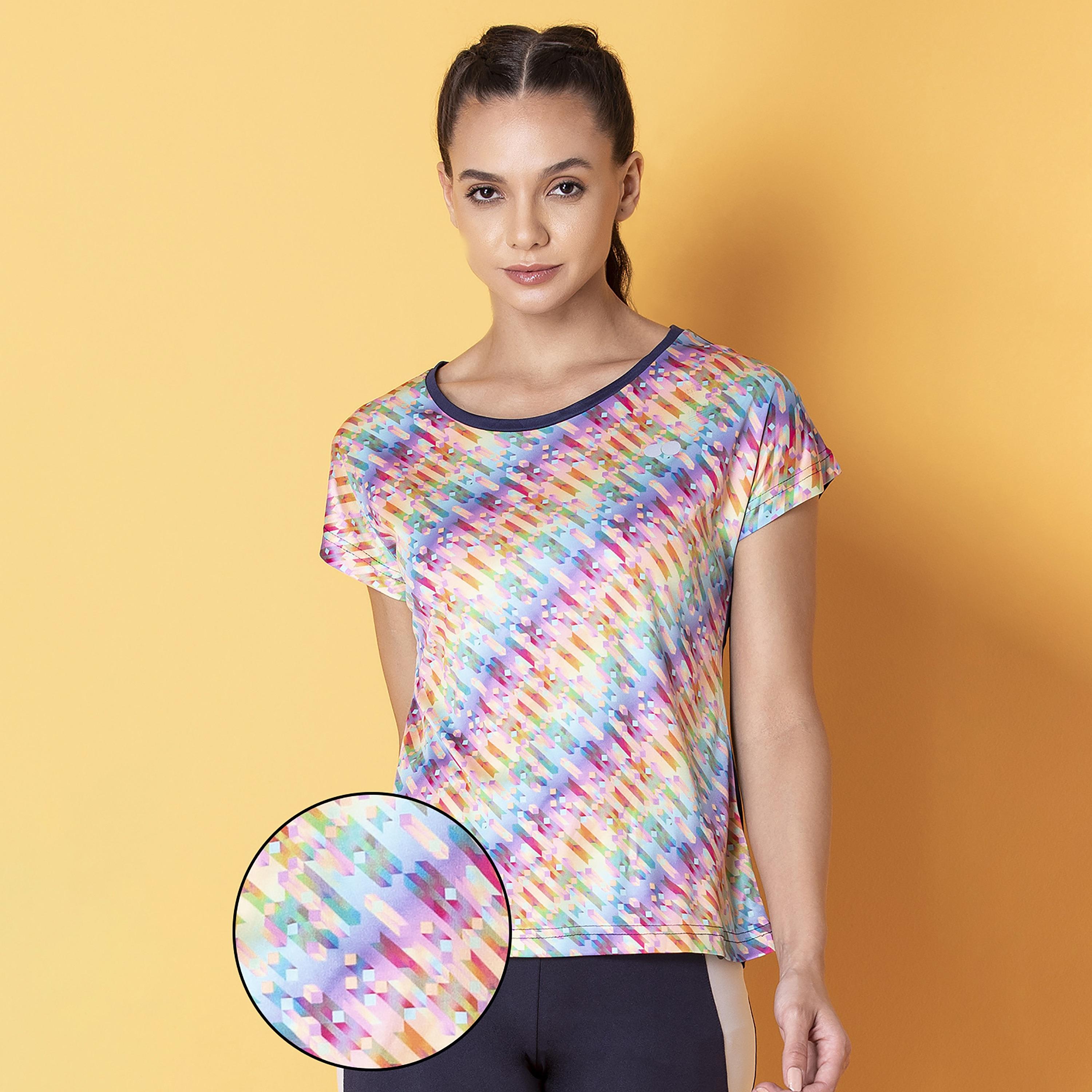 Clovia Printed Round Neck Short Sleeves T-Shirt-women-clothing-sportswearandactivewear-tshirtsandvests-image-1