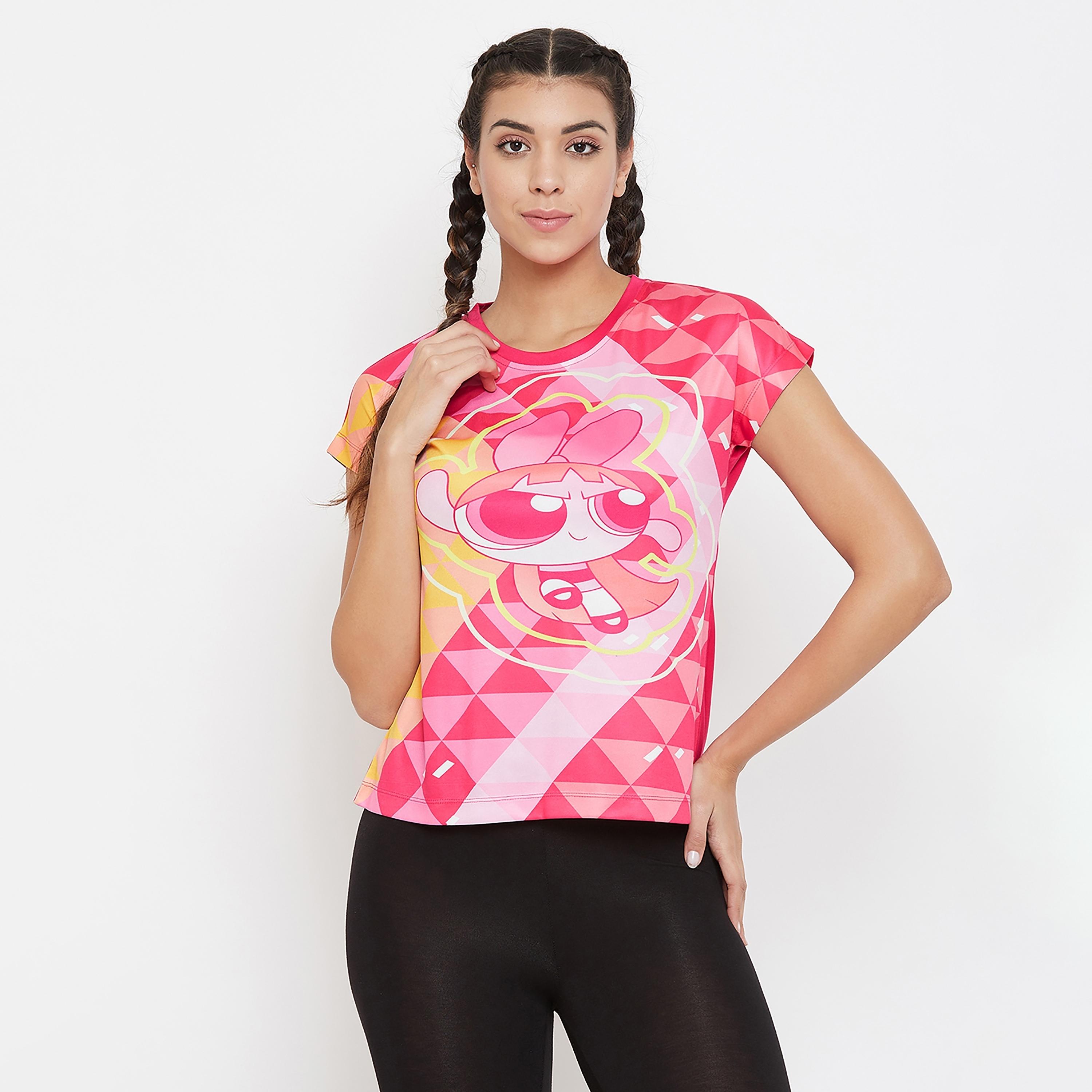 Clovia Printed Round Neck Short Sleeves T-Shirt-women-clothing-sportswearandactivewear-tshirtsandvests-image-2