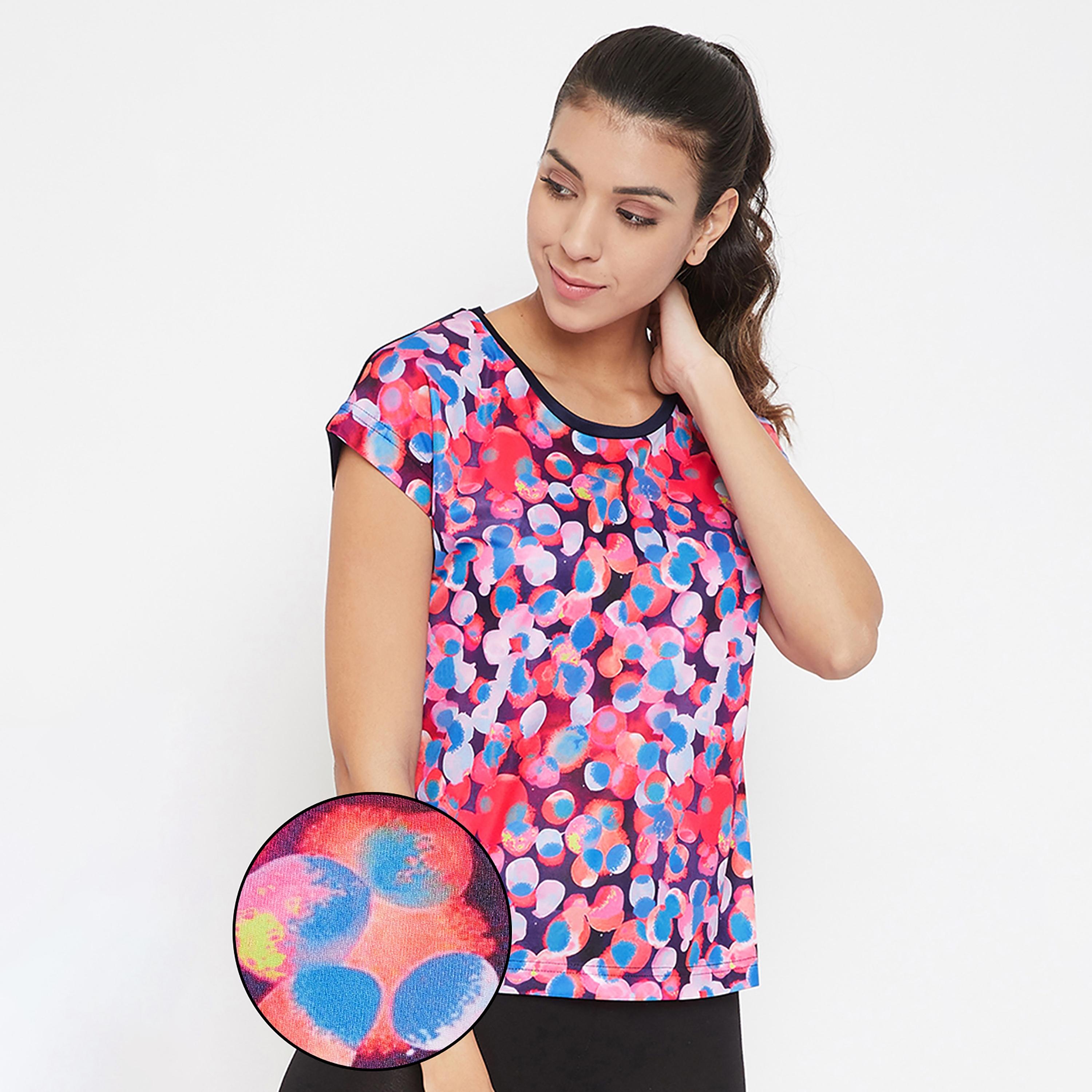 Clovia Printed Round Neck Short Sleeves T-Shirt-women-clothing-sportswearandactivewear-tshirtsandvests-image-1