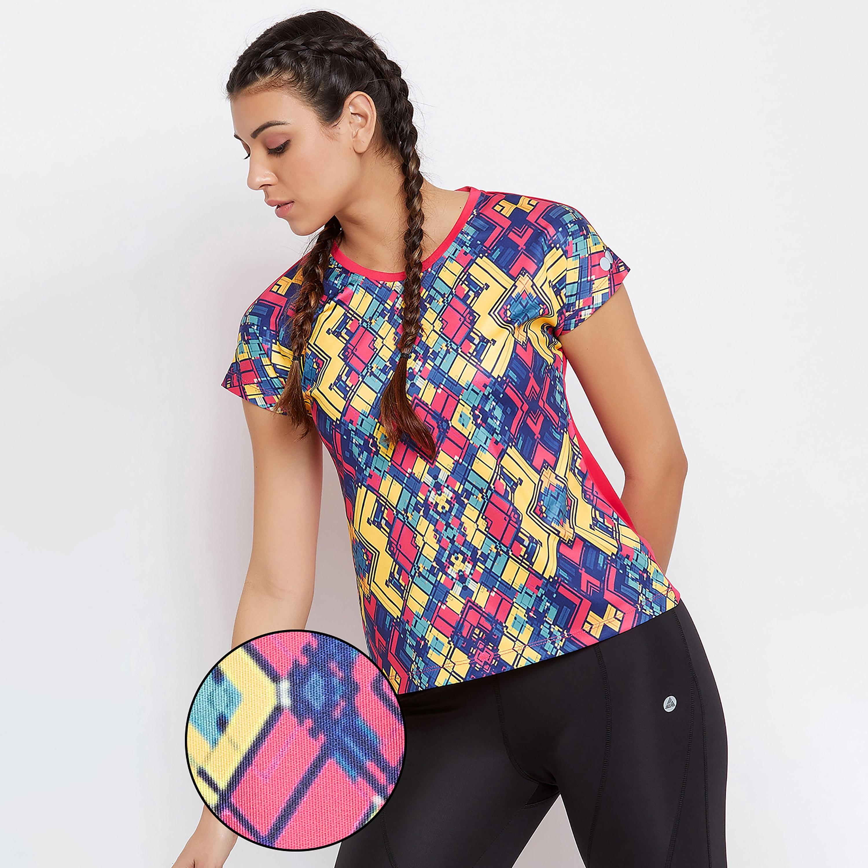 Clovia Printed Round Neck Short Sleeves T-Shirt-women-clothing-sportswearandactivewear-tshirtsandvests-image-1